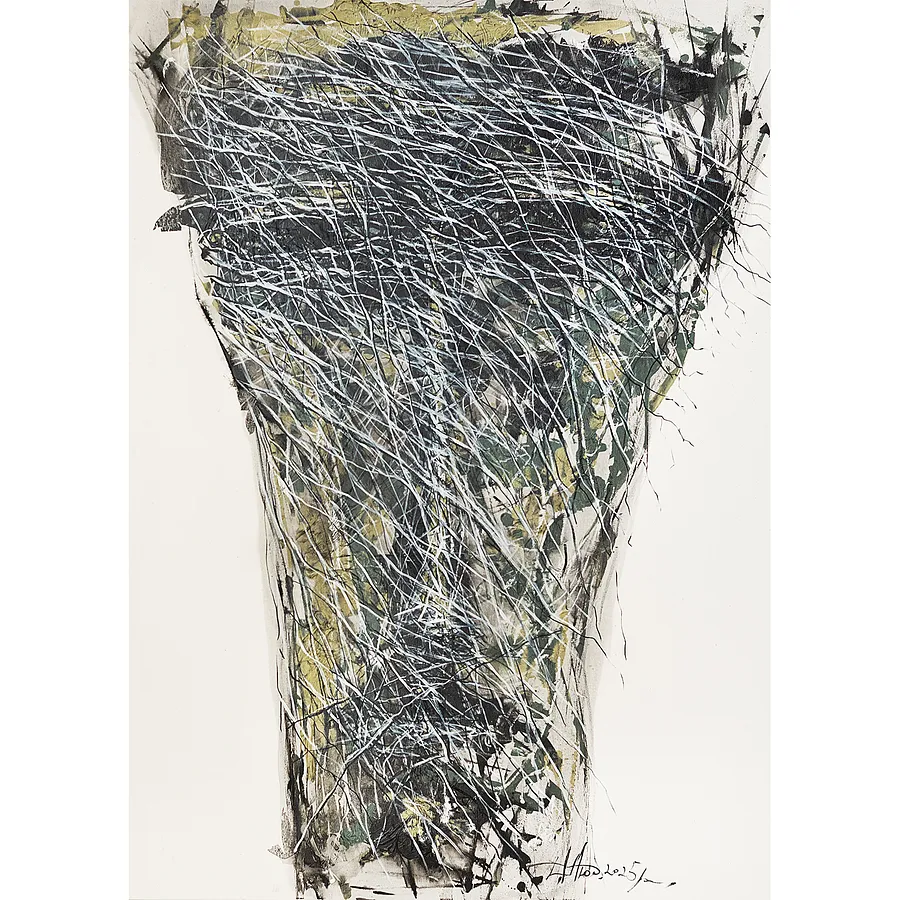 Image of Wind of thoughts by Liudmyla Davydenko, size: 100х140, made of oil/canvas, Painting medium, from Lviv, part of the Isolines series, priced at €2500 Photo 1 of 2.