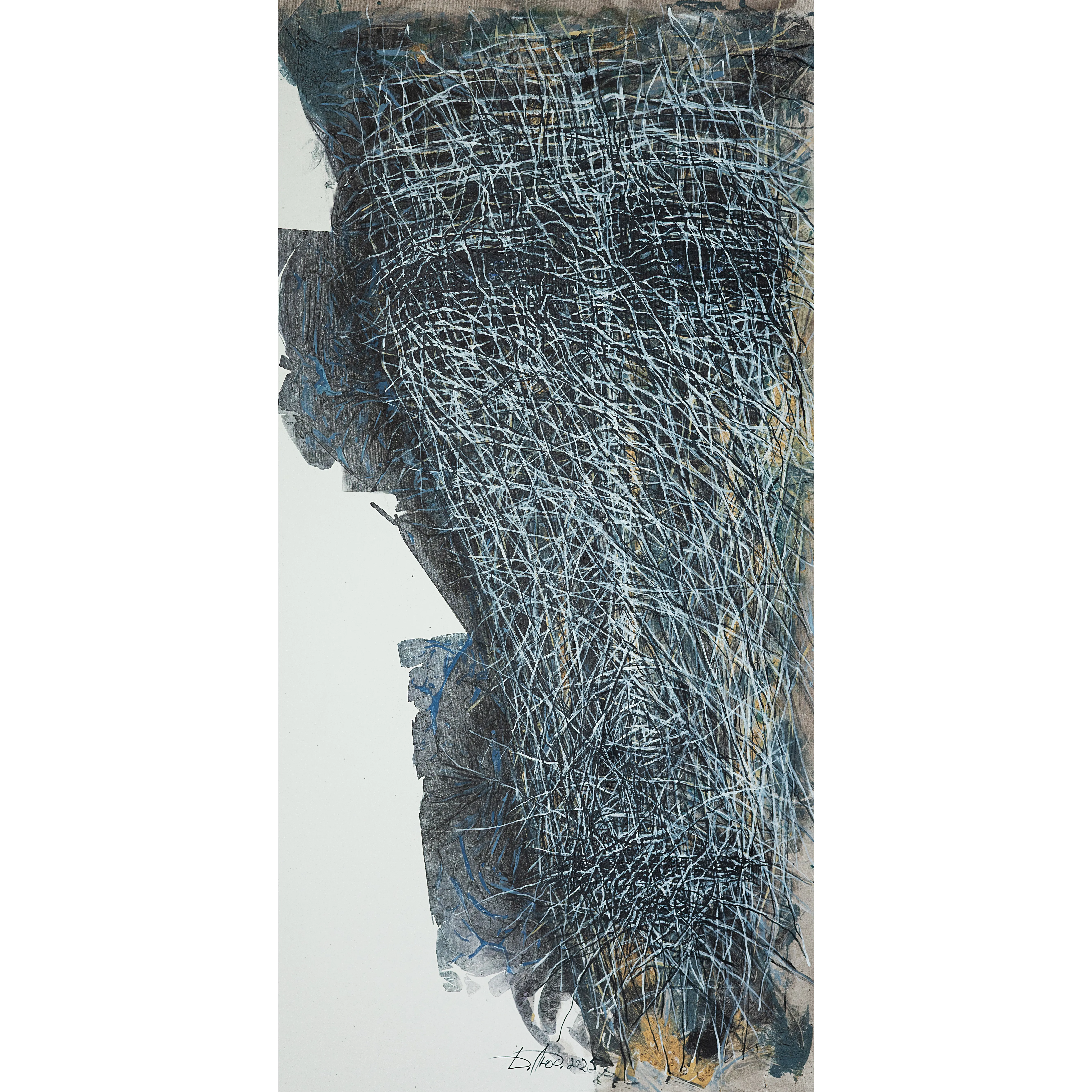 Image of Beside 2 by Liudmyla Davydenko, size: 100x200, made of oil/canvas, Painting medium, from Lviv, part of the Holova/Head series, priced at €4000 Photo 1 of 3.