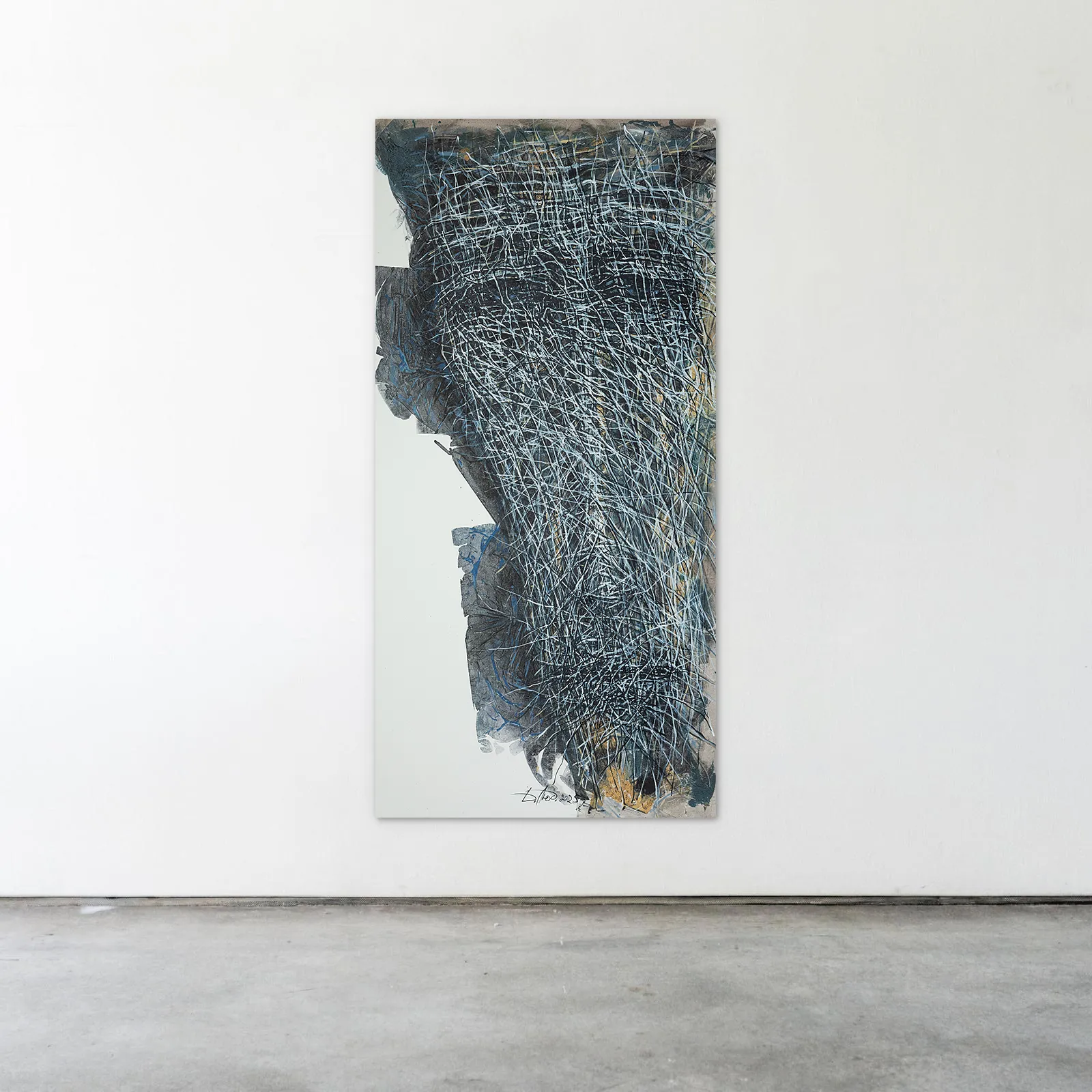 Image of Beside 2 by Liudmyla Davydenko, size: 100x200, made of oil/canvas, Painting medium, from Lviv, part of the Holova/Head series, priced at €4000 Photo 2 of 3.