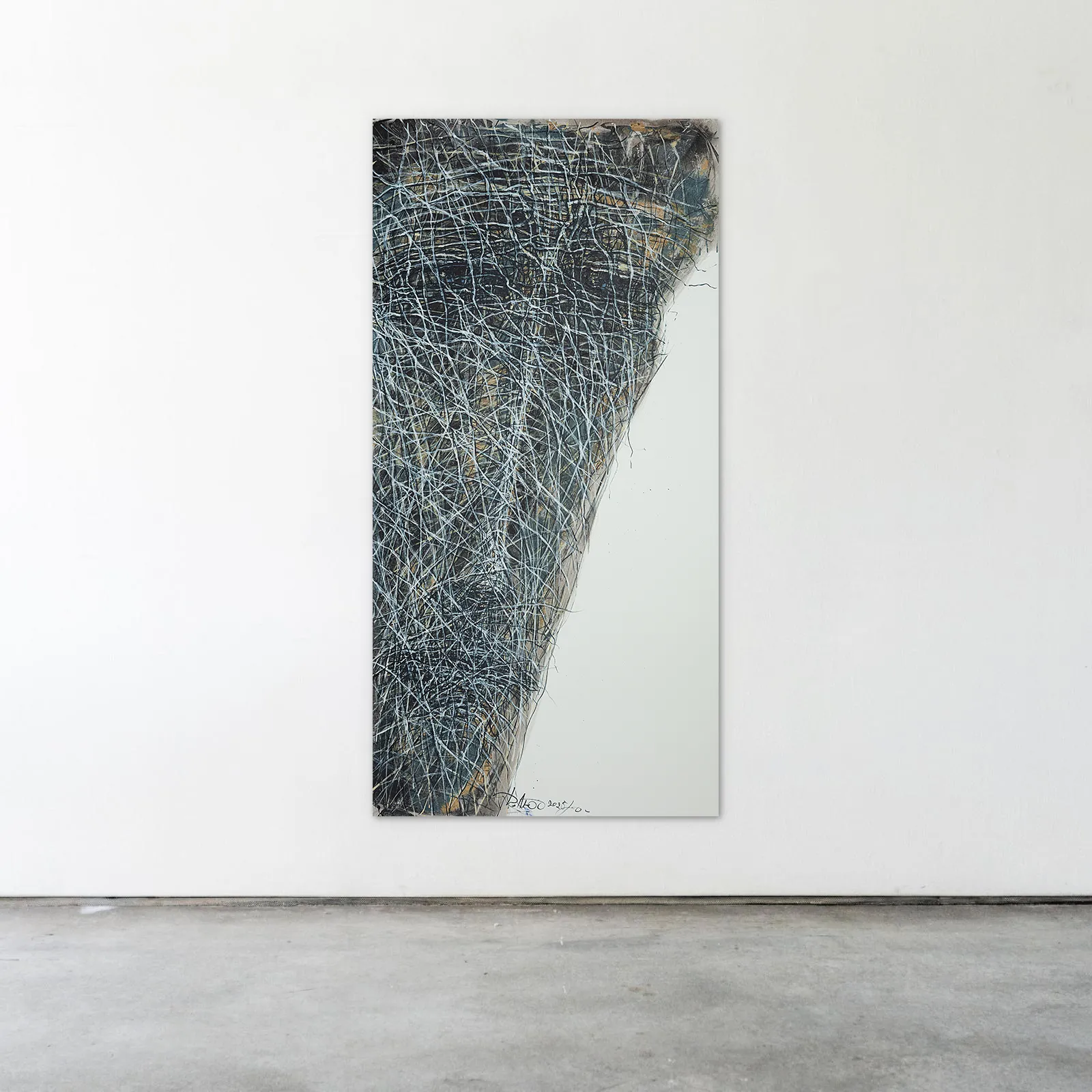 Image of Beside 1 by Liudmyla Davydenko, size: 100х200, made of oil/canvas, Painting medium, from Lviv, part of the Rhizome series, priced at €4000 Photo 2 of 3.