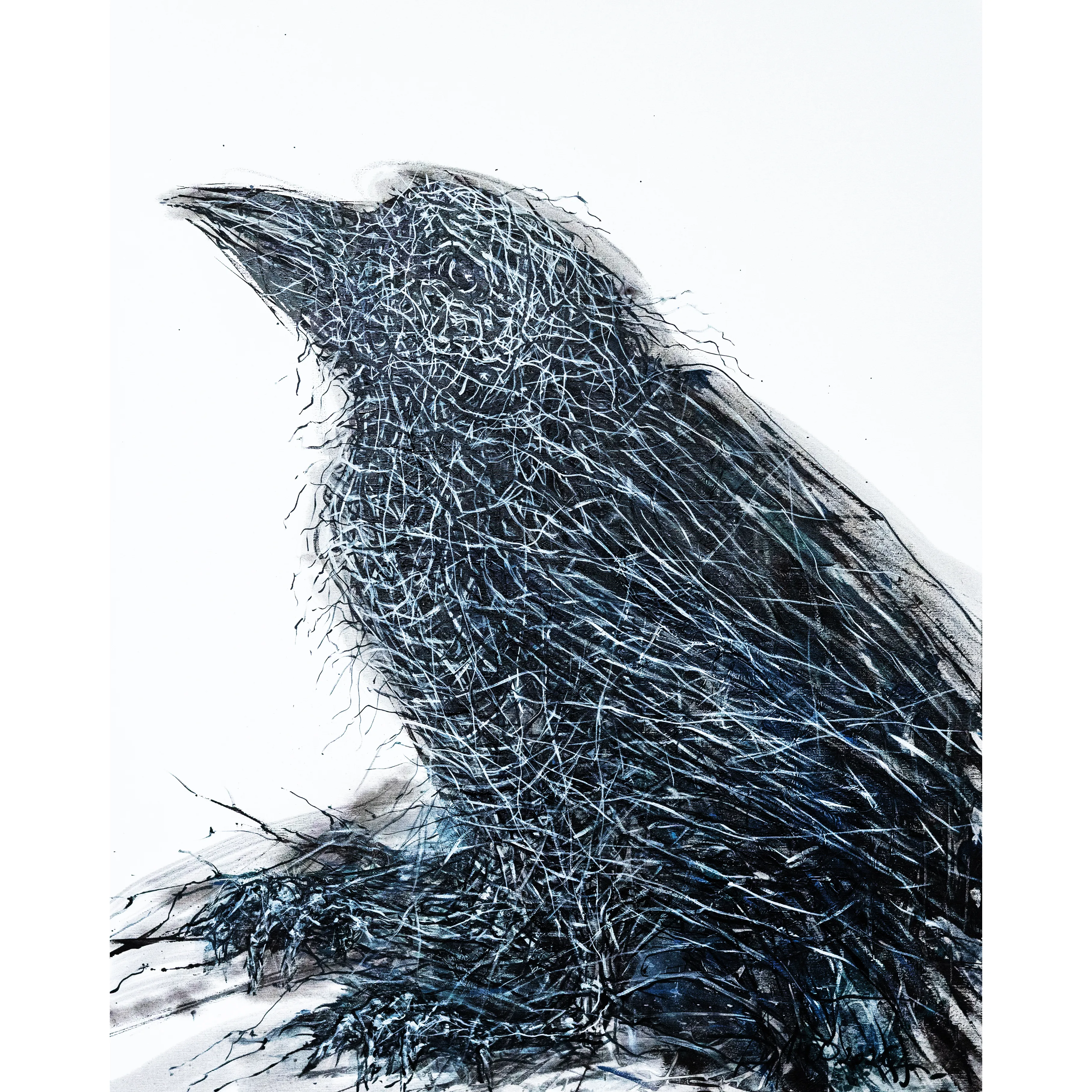 Image of Bird 2 by Liudmyla Davydenko, size: 100x80, made of oil/canvas, Painting medium, from Lviv, part of the Rhizome series, priced at €1200 Photo 1 of 2.