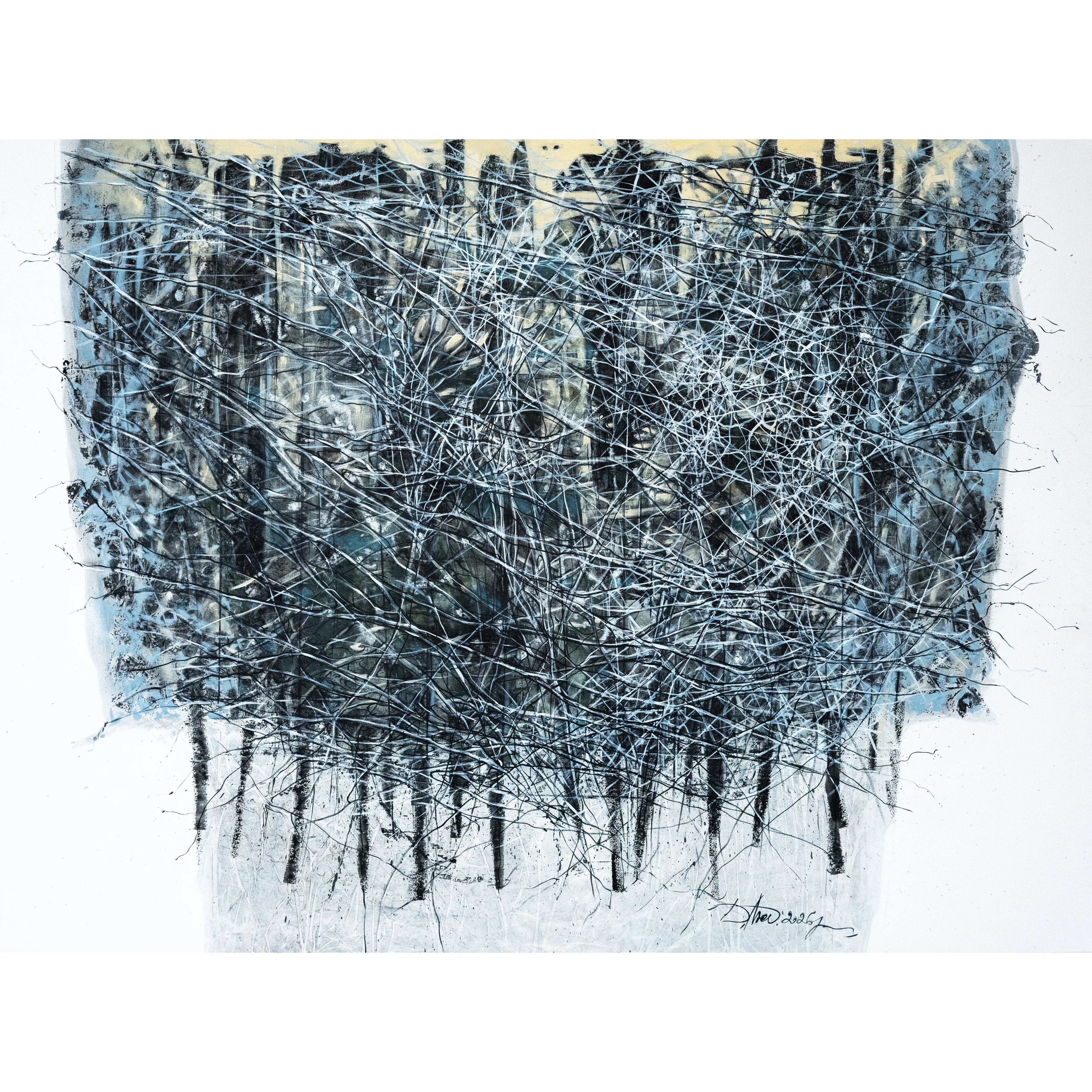 Image of Field of interactions by Liudmyla Davydenko, size: 120х160, made of oil/canvas, Painting medium, from Lviv, part of the Isolines series, priced at €2999 Photo 1 of 2.