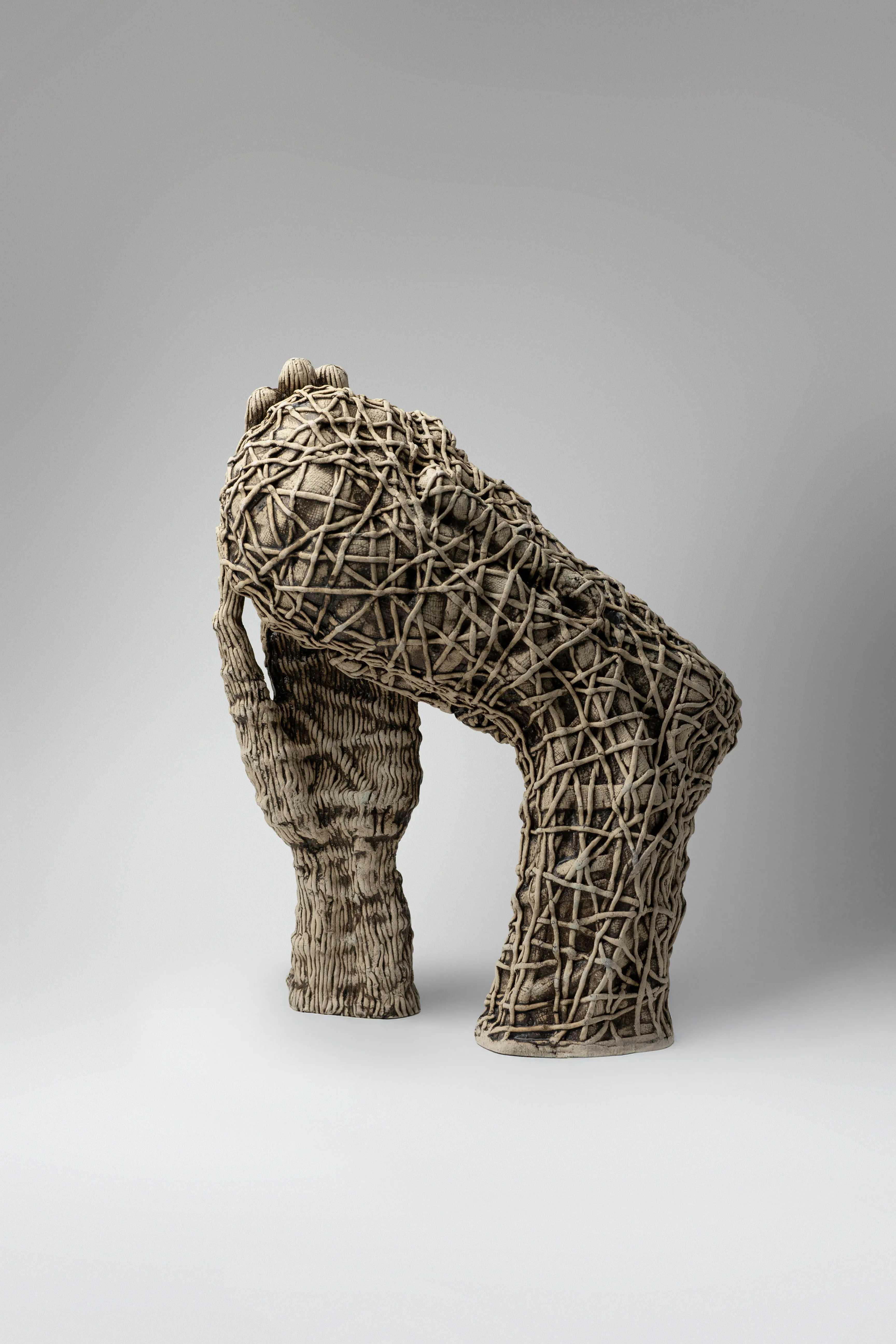 Image of To be by Liudmyla Davydenko, size: 38х30х17 , made of chamotte, glaze, Sculpture medium, from Lviv, part of the Holova/Head series, priced at €1200 Photo 3 of 4.