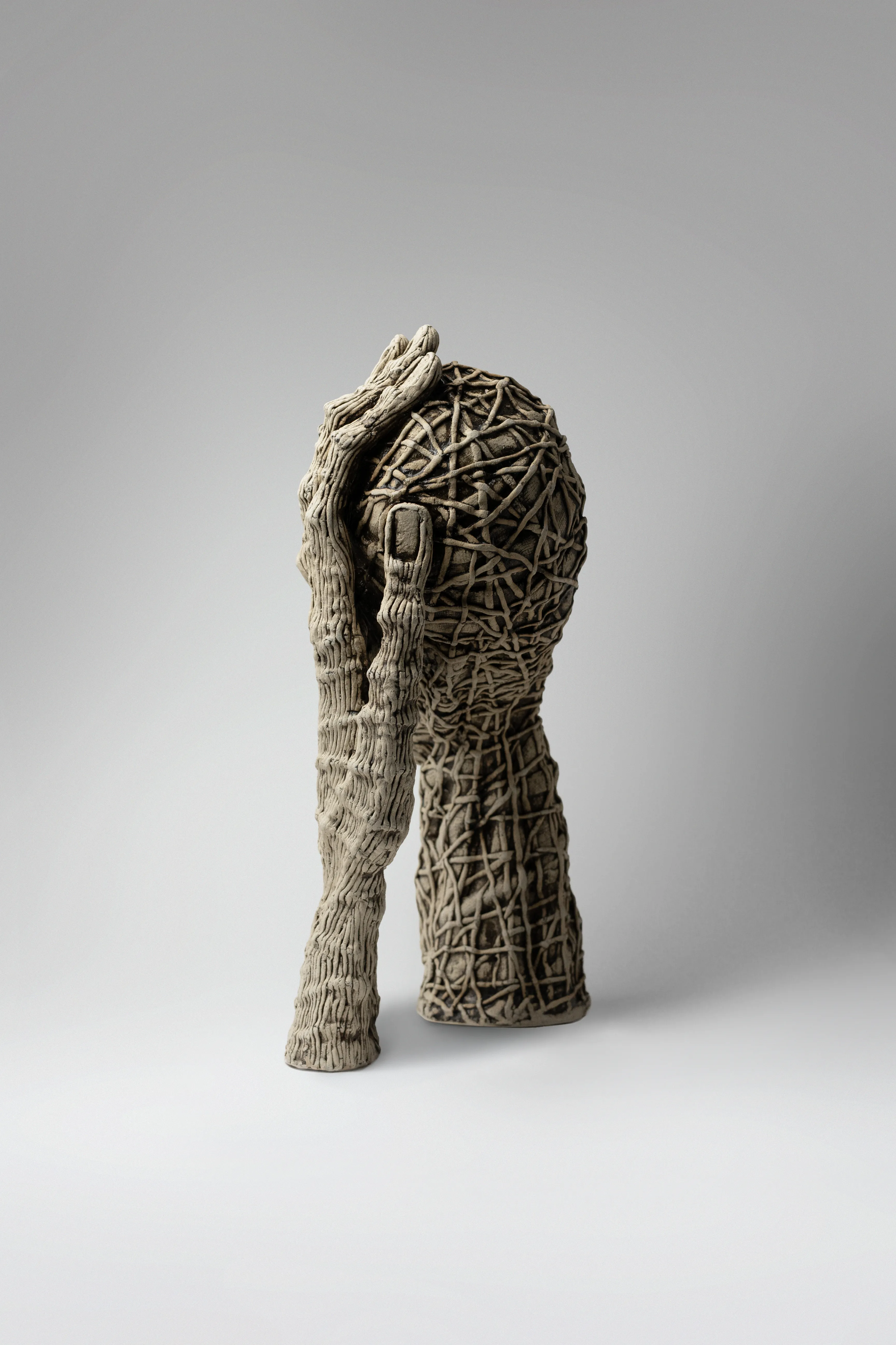 Image of To be by Liudmyla Davydenko, size: 38х30х17 , made of chamotte, glaze, Sculpture medium, from Lviv, part of the Holova/Head series, priced at €1200 Photo 4 of 4.