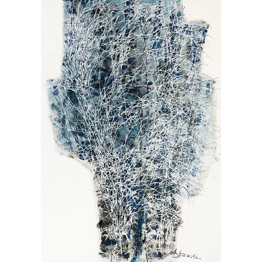 Image of Water tree by Liudmyla Davydenko, size: 120х160, made of oil / canvas, Painting medium, from Lviv, part of the Isolines series, priced at €3000 Photo 1 of 2.