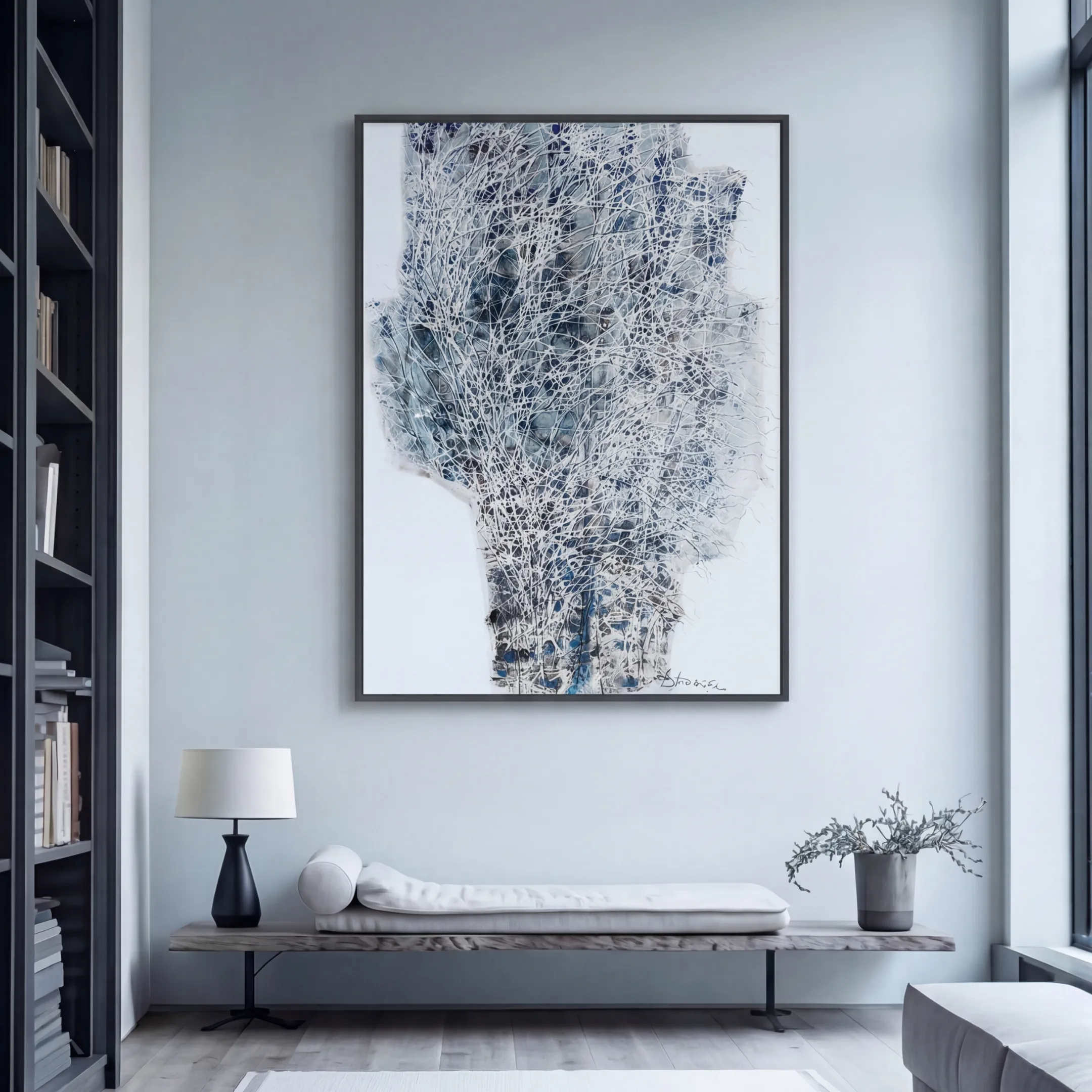 Image of Water tree by Liudmyla Davydenko, size: 120х160, made of oil / canvas, Painting medium, from Lviv, part of the Isolines series, priced at €3000 Photo 2 of 2.