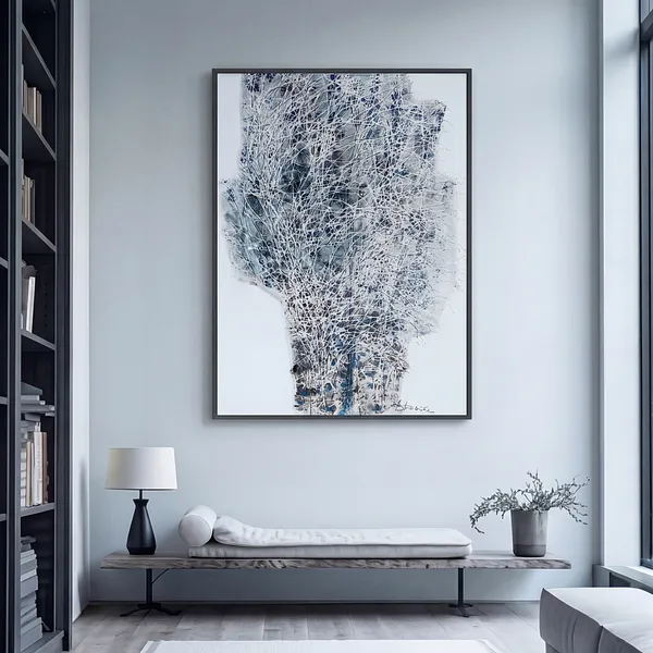 Image of Water tree by Liudmyla Davydenko, size: 120х160, made of oil / canvas, Painting medium, from Lviv, part of the Isolines series, priced at €3000 Photo 2 of 2.