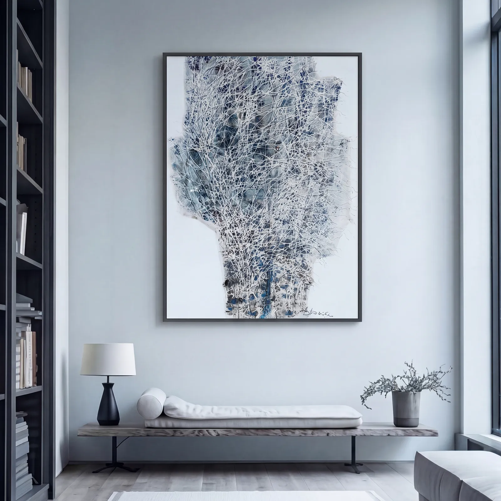 Image of Water tree by Liudmyla Davydenko, size: 120х160, made of oil / canvas, Painting medium, from Lviv, part of the Isolines series, priced at €3000 Photo 2 of 2.