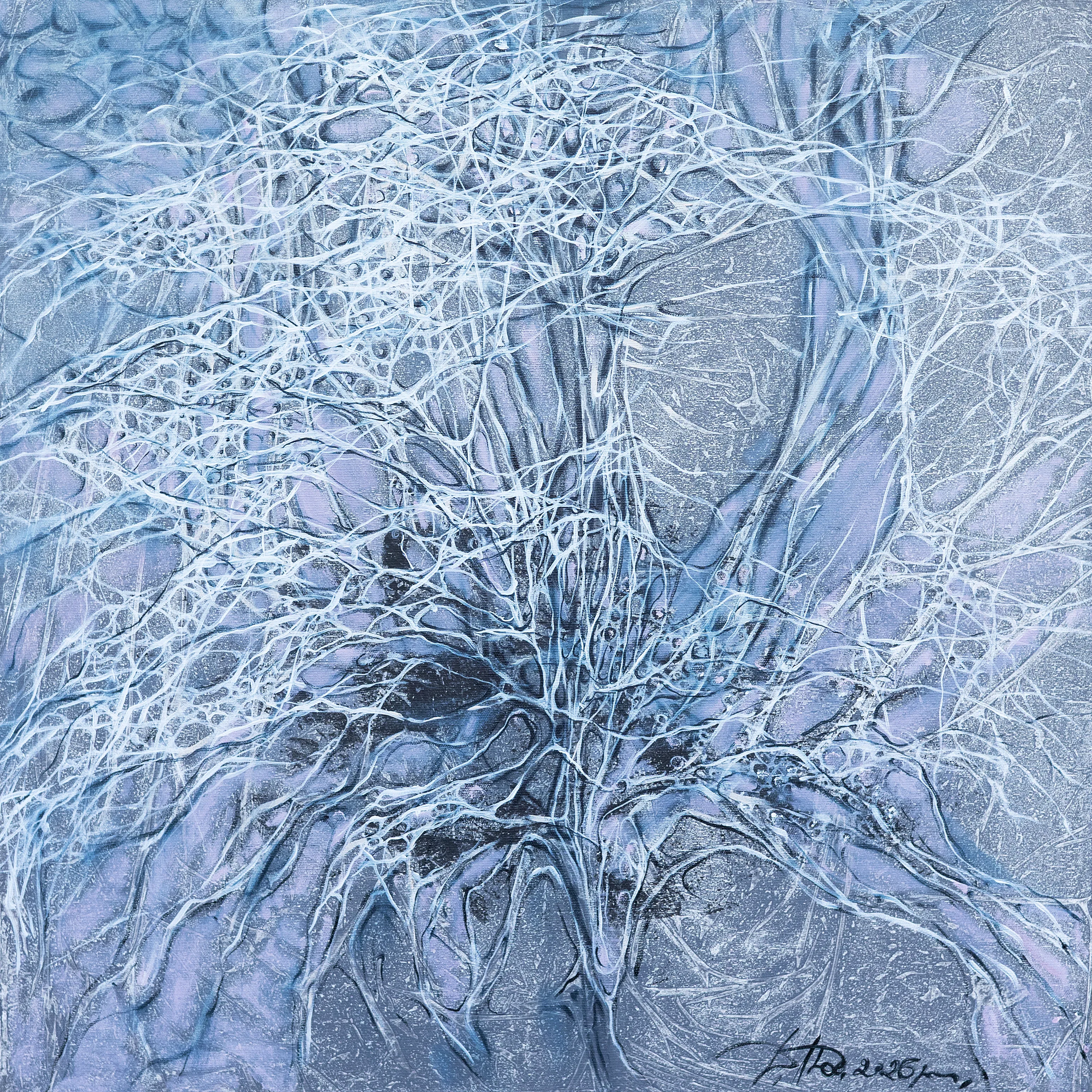 Зображення "Flower 1" від Людмила Давиденко, розмір: 70x70 см, матеріали: oil/canvas, медіум: Живопис, місто: Lviv, серія: Ізолінії, ціна: €800