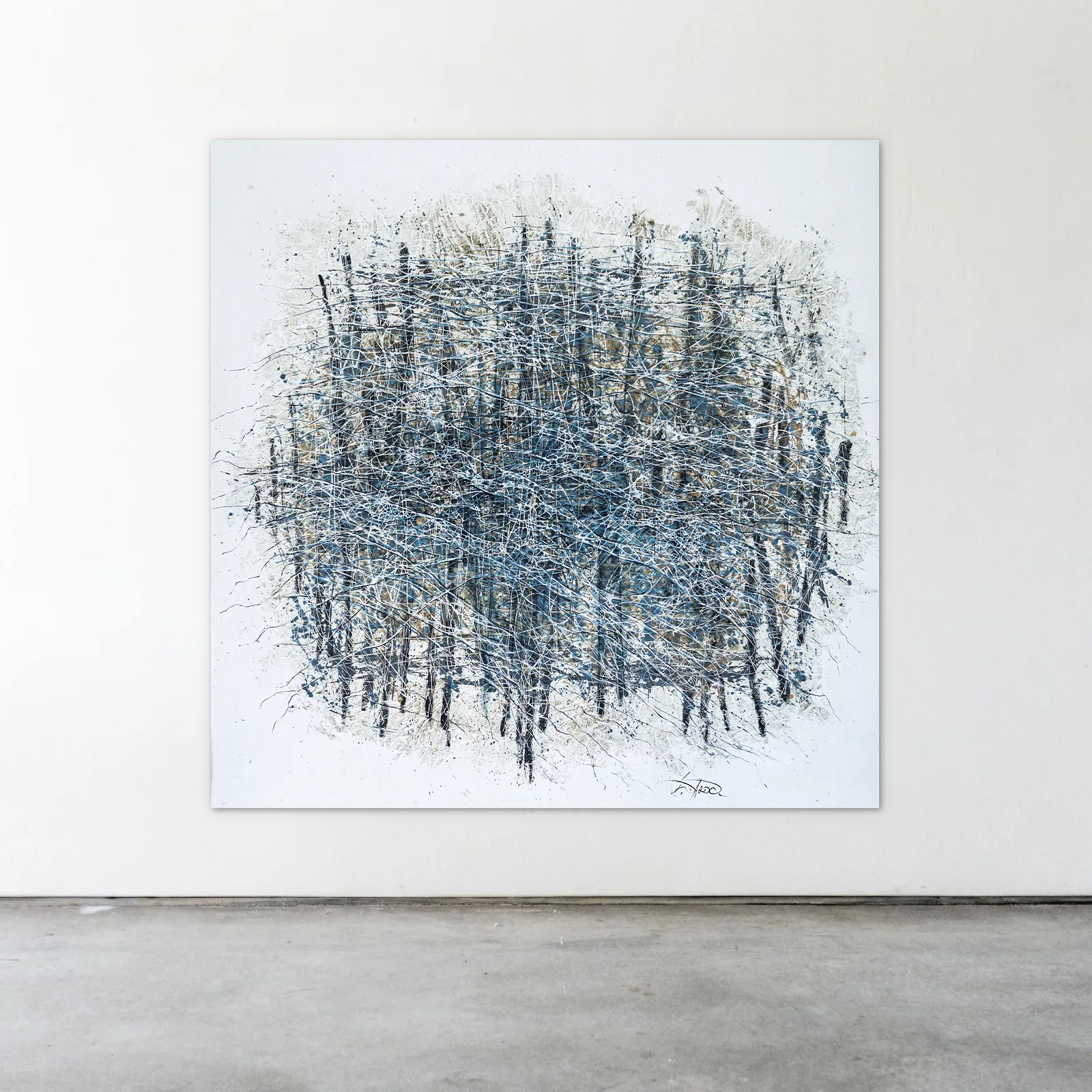 Image of Creation 1 by Liudmyla Davydenko, size: 200х200, made of oil/canvas, Painting medium, from Lviv, part of the Isolines series, priced at €6000 Photo 2 of 2.