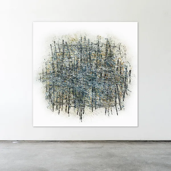 Image of Creation 1 by Liudmyla Davydenko, size: 200х200, made of oil/canvas, Painting medium, from Lviv, part of the Isolines series, priced at €6000 Photo 2 of 2.