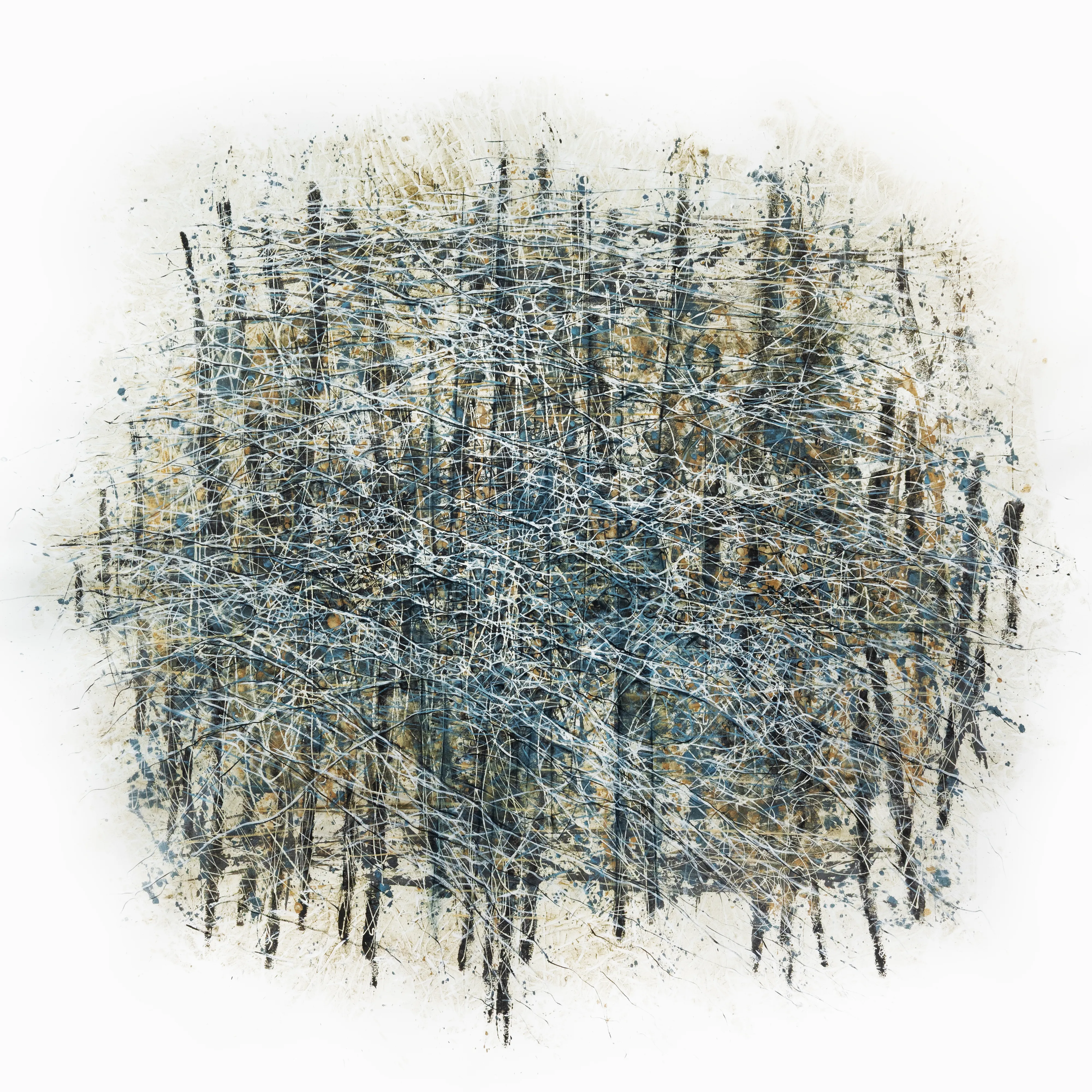 Image of Creation 1 by Liudmyla Davydenko, size: 200х200, made of oil/canvas, Painting medium, from Lviv, part of the Isolines series, priced at €6000 Photo 1 of 2.