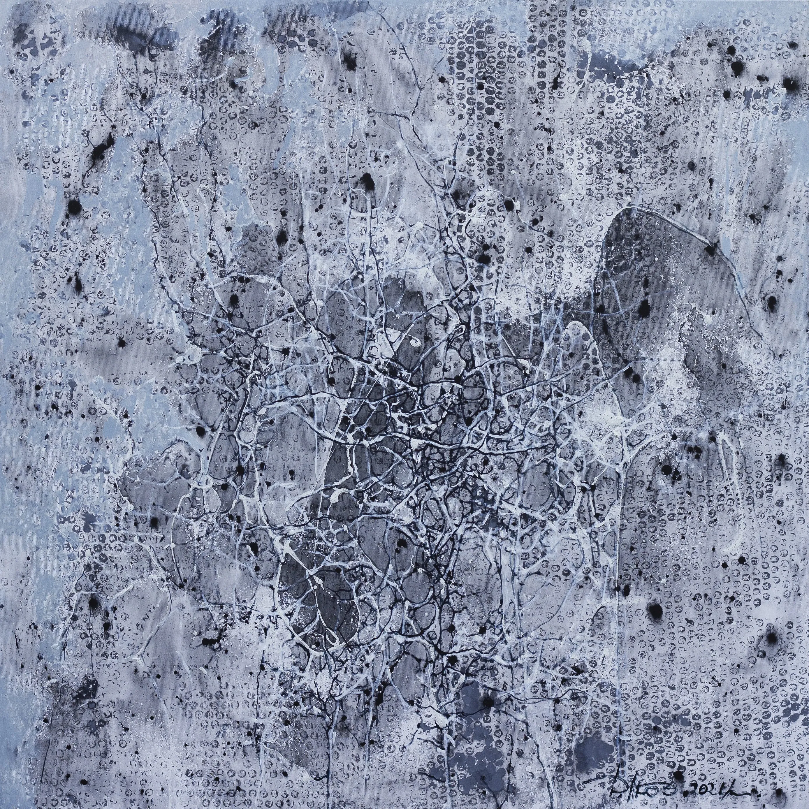 Image of Reversion 2 by Liudmyla Davydenko, size: 100х100, made of oil/canvas, Painting medium, part of the Isolines series, priced at $1500