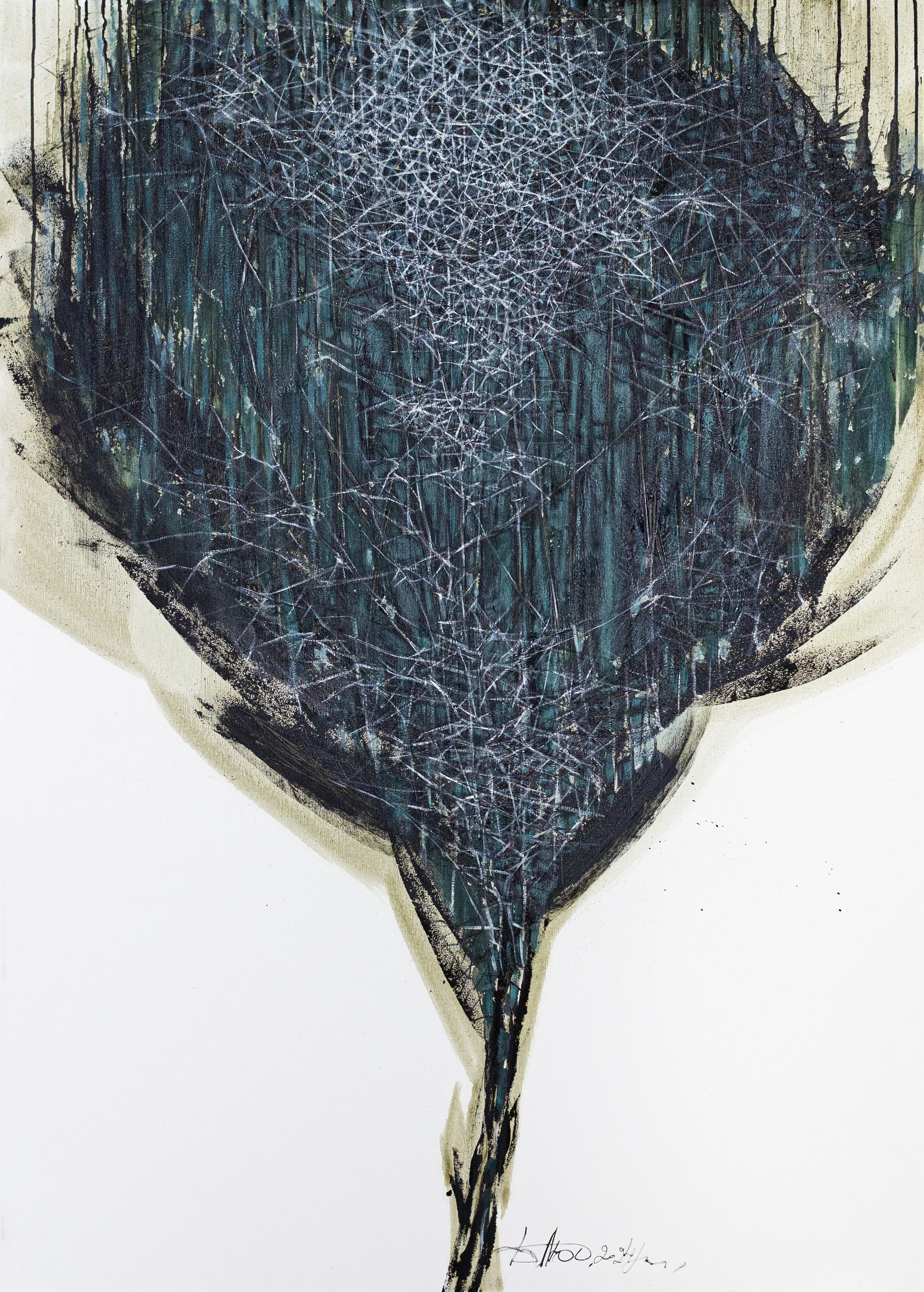 Image of Awakening 1 by Liudmyla Davydenko, size: 100х140, made of Oil/canvas, Painting medium, part of the Rhizome series, priced at €2500 Photo 1 of 2.