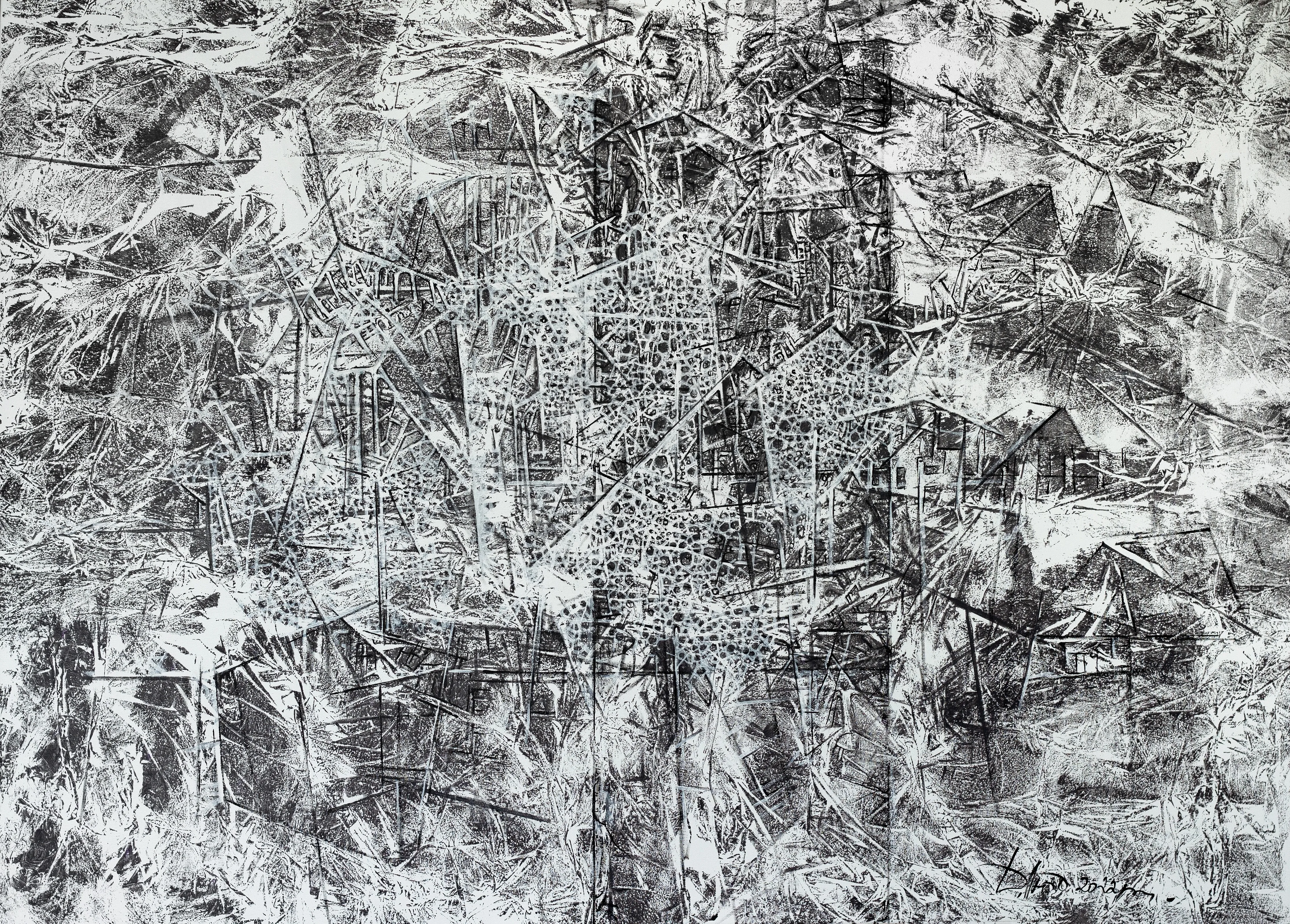 Image of Tinsel by Liudmyla Davydenko, size: 140x100 см, made of oil/canvas, Painting medium, part of the Isolines series, priced at $2500 Photo 1 of 2.