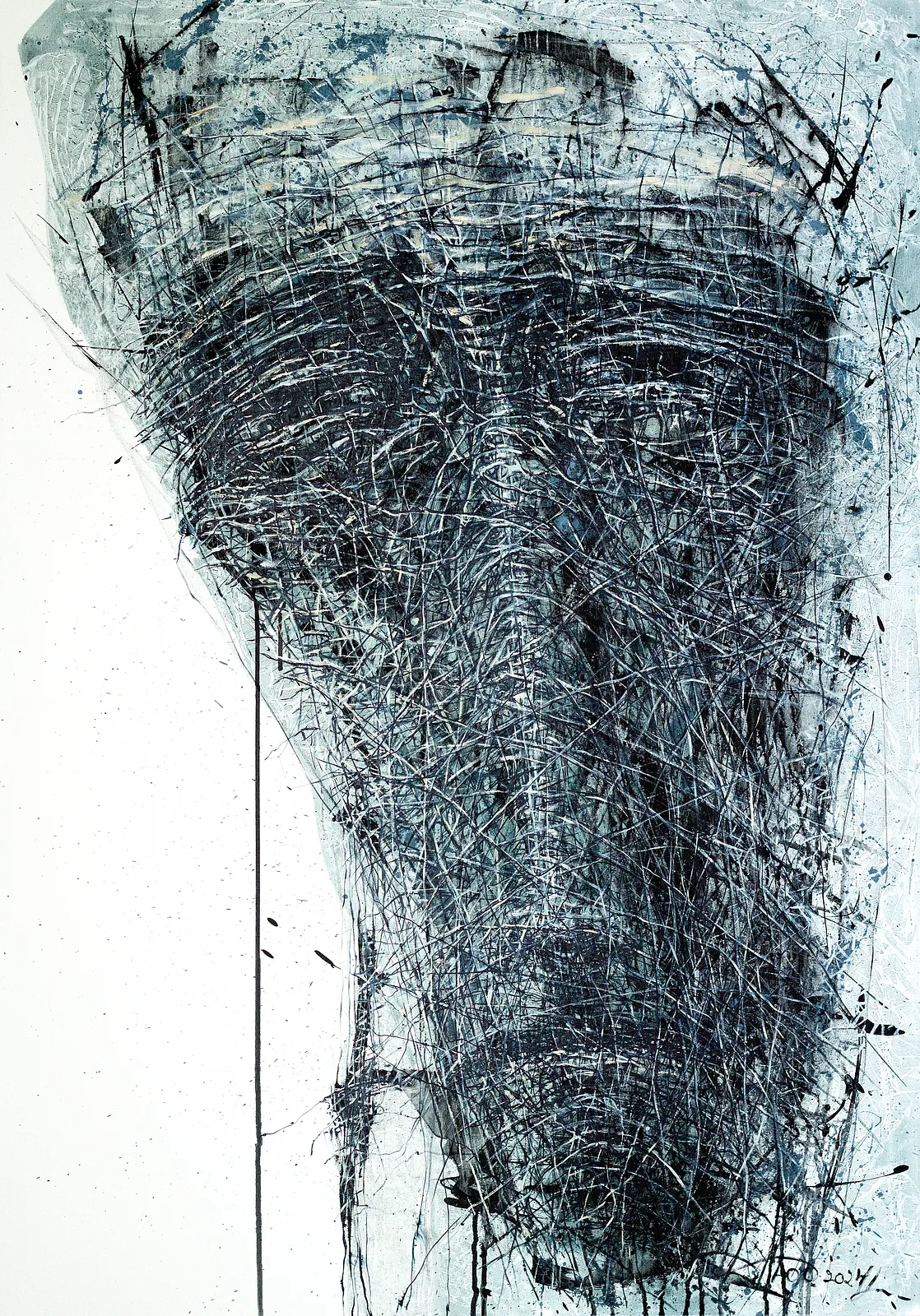 Image of Head 1 by Liudmyla Davydenko, size: 140x200, made of oil/canvas, Painting medium, part of the Holova/Head series, priced at €5000 Photo 1 of 2.