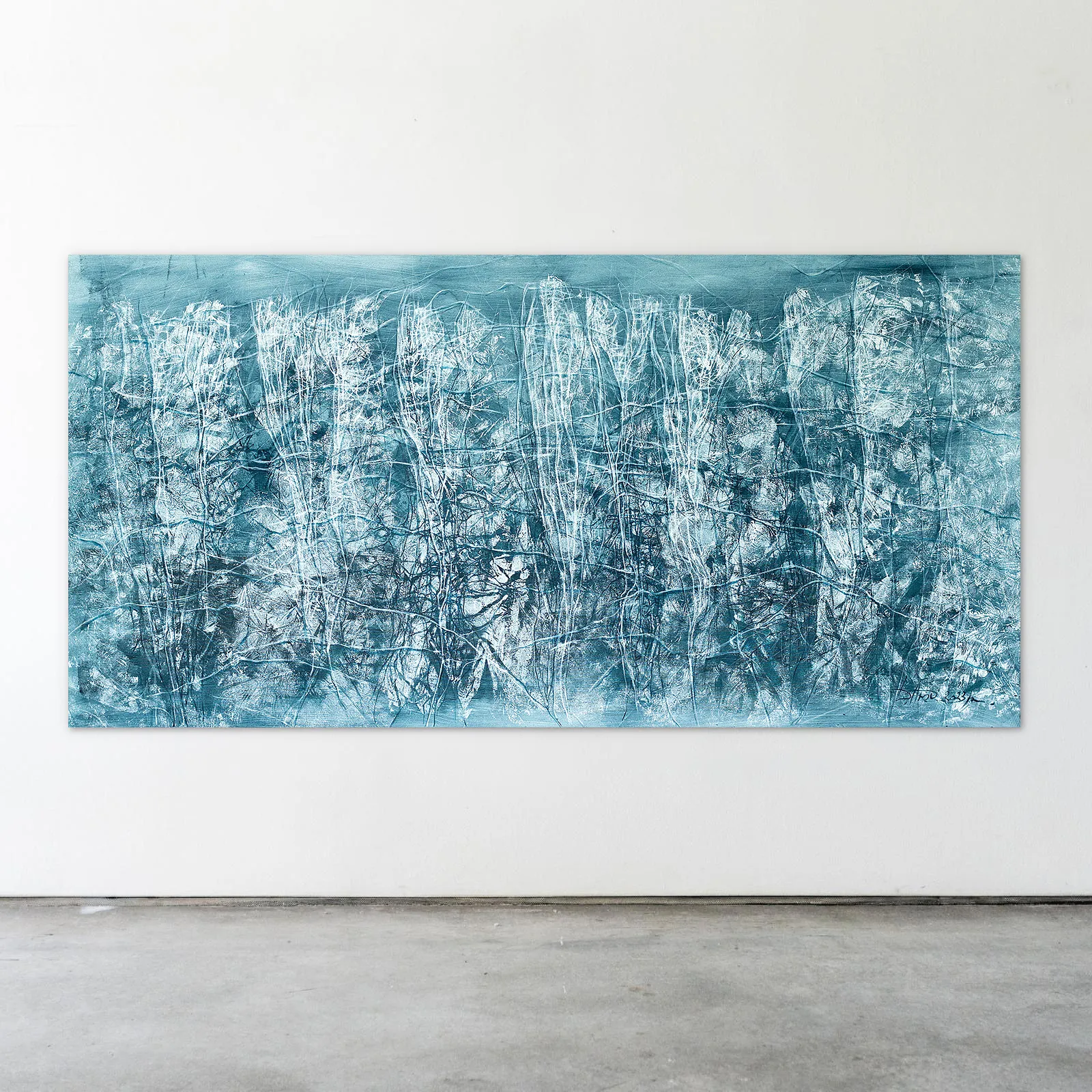 Image of Deep water by Liudmyla Davydenko, size: 200х100, made of oil/canvas, Painting medium, part of the Rhizome series, priced at €4000 Photo 2 of 2.