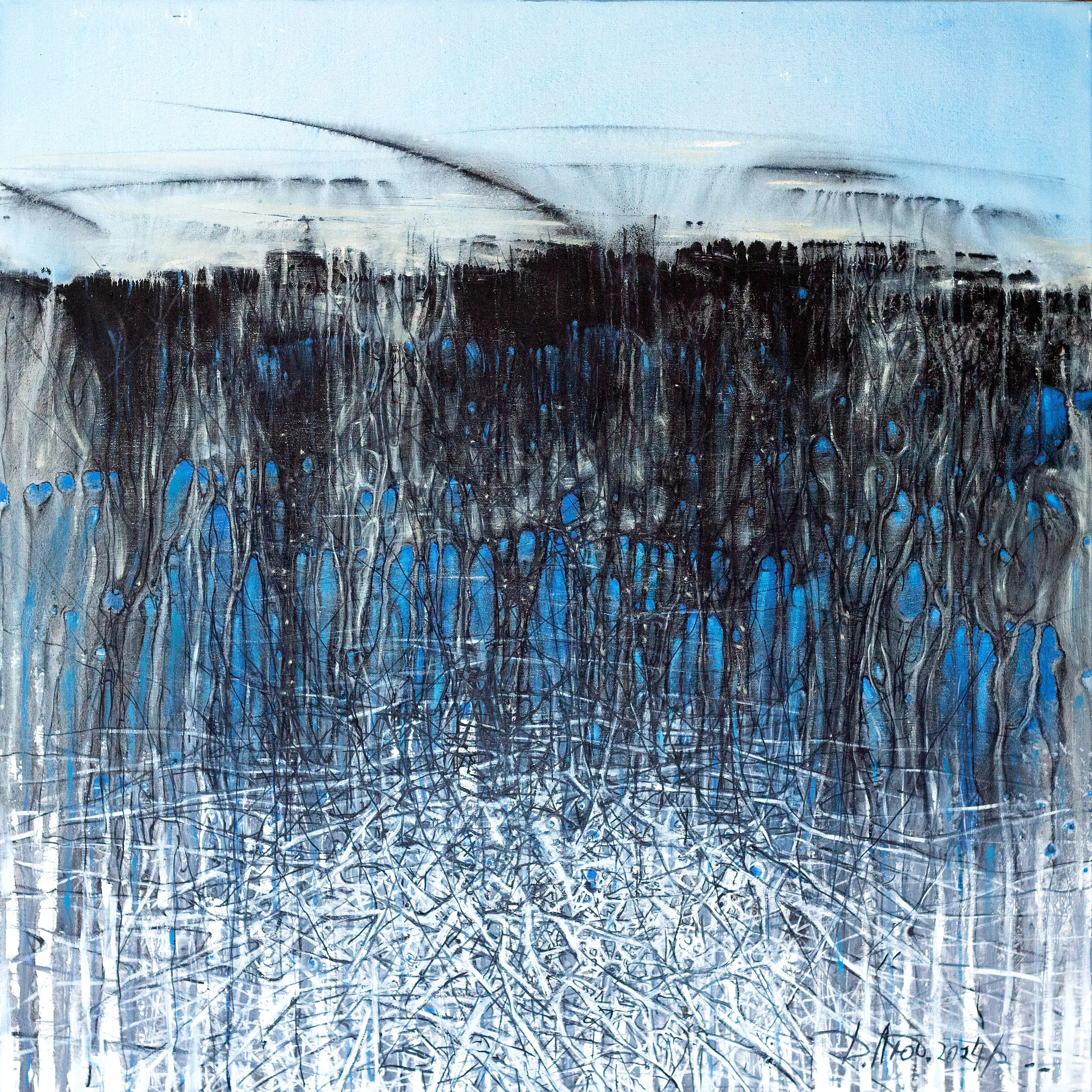 Image of Land 2 by Liudmyla Davydenko, size: 100х100, made of oil/canvas, Painting medium, part of the Synergetics series, priced at €1500 Photo 1 of 2.
