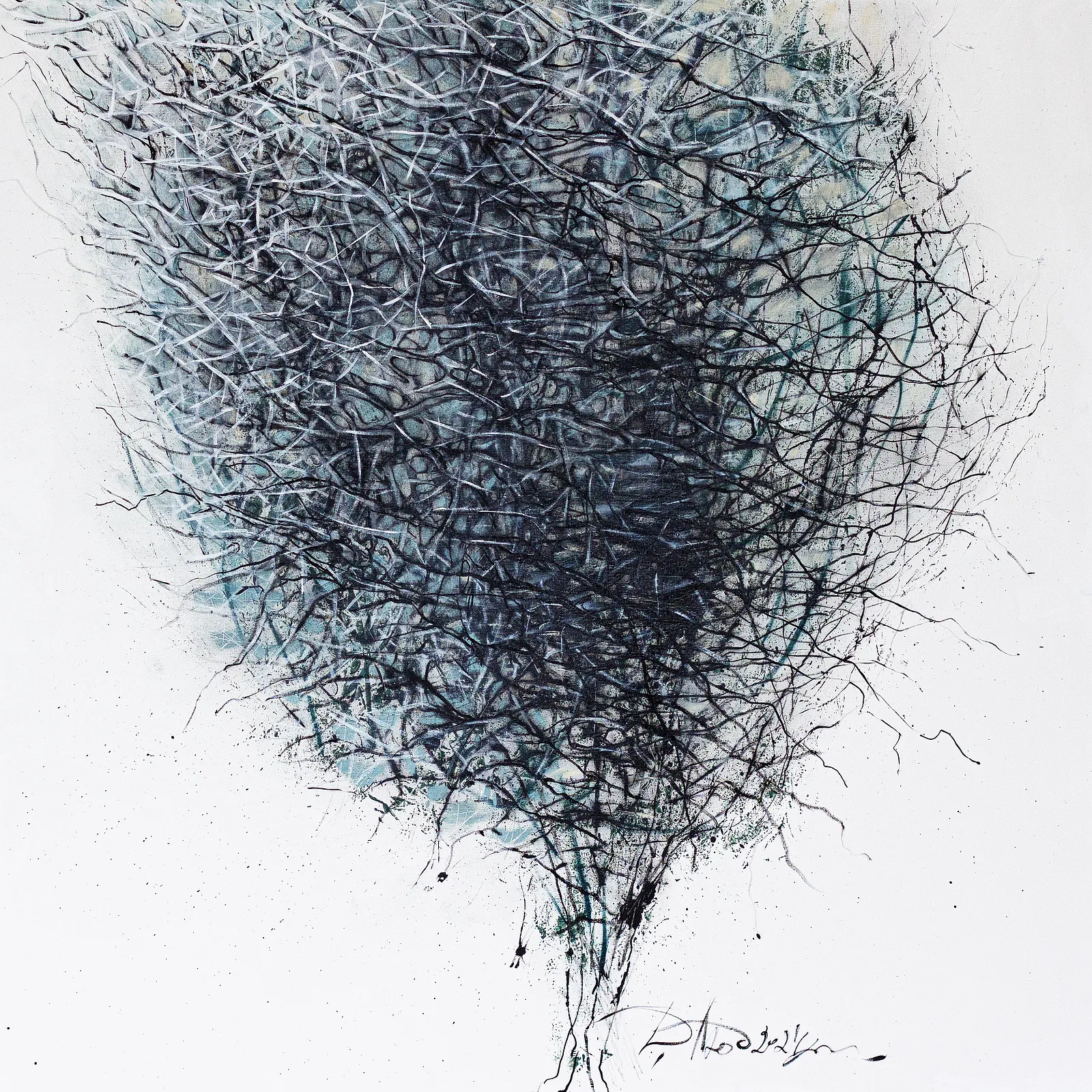 Image of Appearance 1 by Liudmyla Davydenko, size: 100х100, made of oil/canvas, Painting medium, part of the Rhizome series, priced at €1500 Photo 1 of 2.
