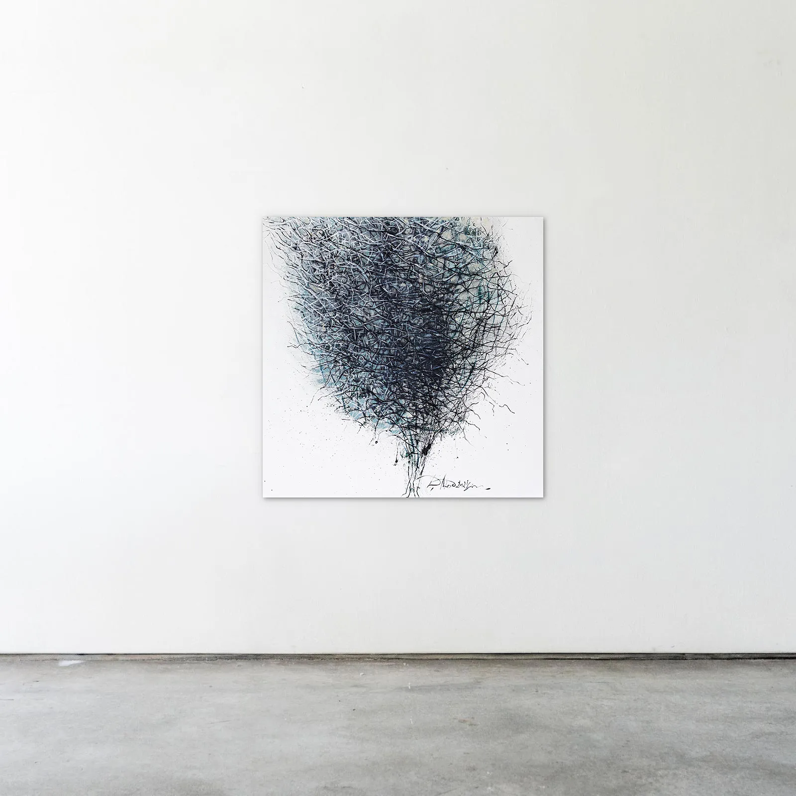 Image of Appearance 1 by Liudmyla Davydenko, size: 100х100, made of oil/canvas, Painting medium, part of the Rhizome series, priced at €1500 Photo 2 of 2.