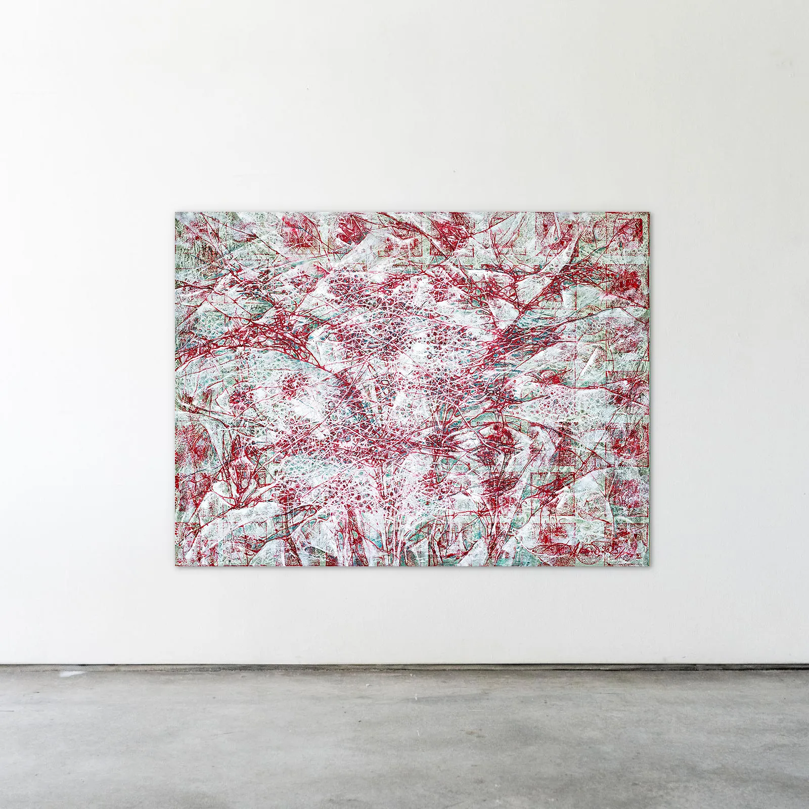 Image of Blossom by Liudmyla Davydenko, size: 120x160, made of oil/canvas, Painting medium, part of the Isolines series, priced at €3000 Photo 2 of 2.