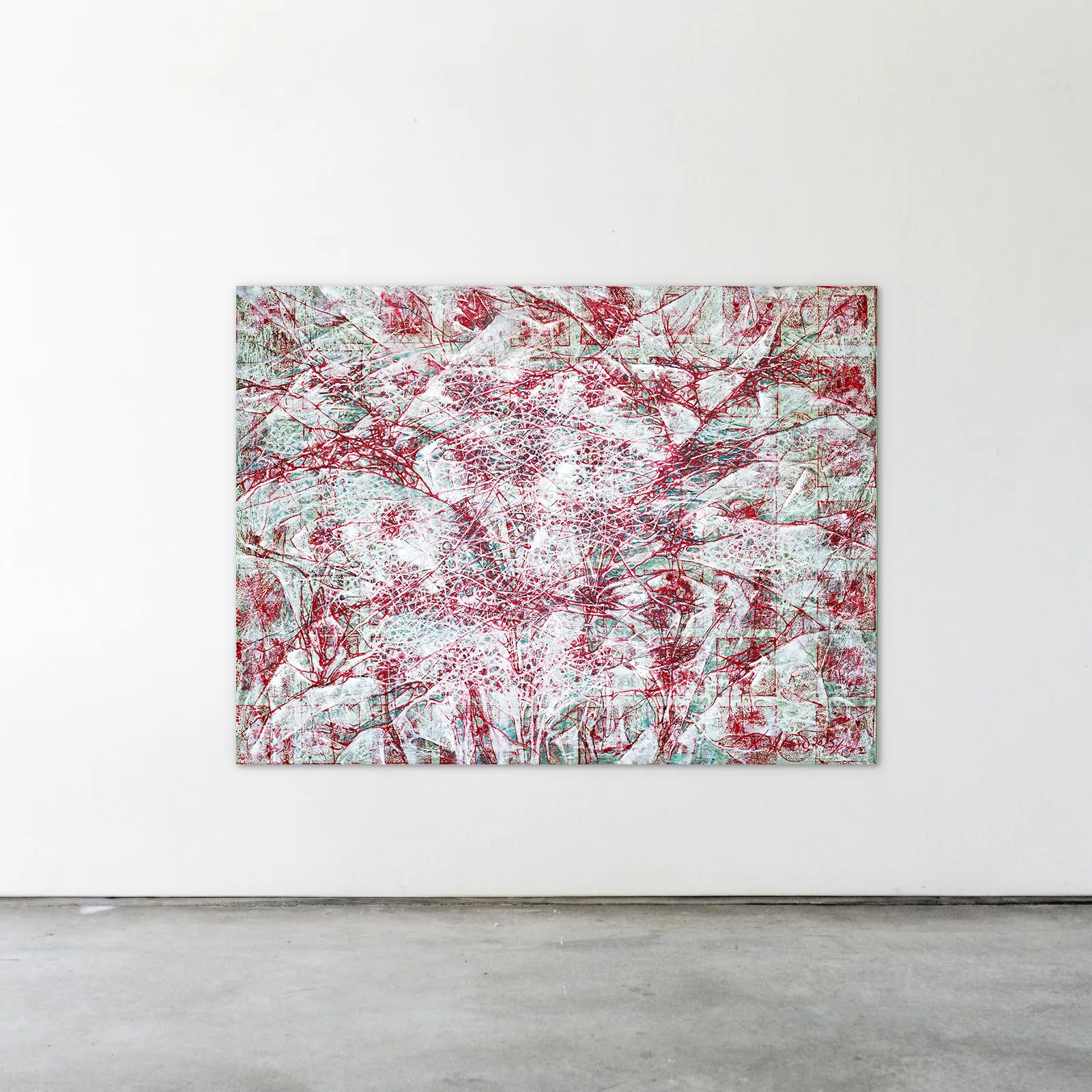 Image of Blossom by Liudmyla Davydenko, size: 120x160, made of oil/canvas, Painting medium, part of the Isolines series, priced at €3000 Photo 2 of 2.
