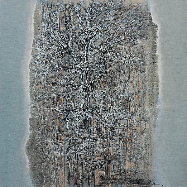 Image of Morning 1 by Liudmyla Davydenko, size: 100x100, made of oil/canvas, Painting medium, part of the Rhizome series, priced at $1500