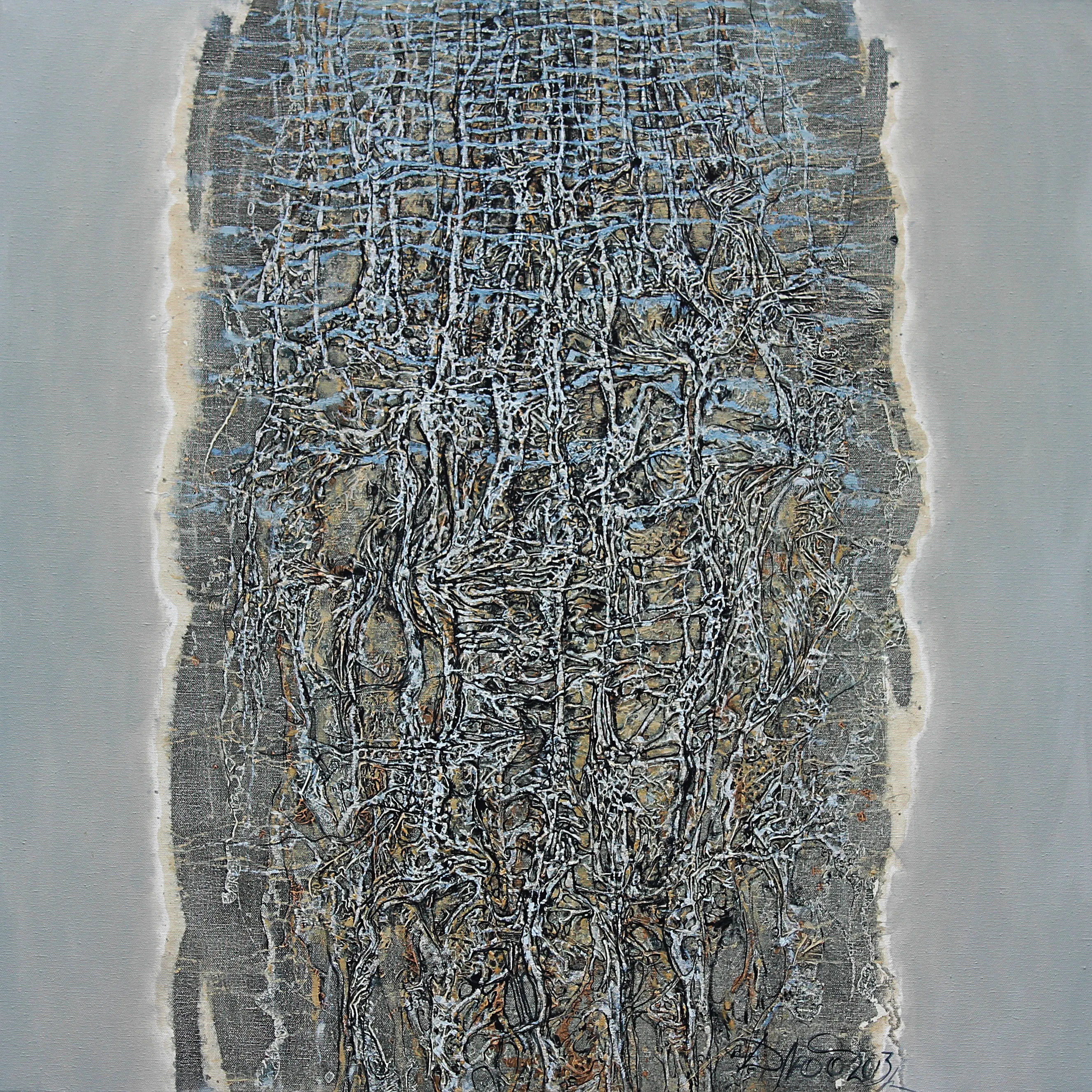 Image of Morning 2 by Liudmyla Davydenko, size: 100x100, made of oil/canvas, Painting medium, part of the Rhizome series, priced at $1500