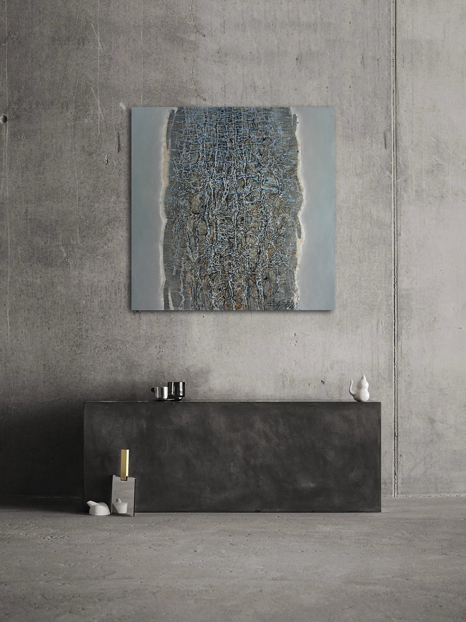Image of Morning 2 by Liudmyla Davydenko, size: 100x100, made of oil/canvas, Painting medium, part of the Rhizome series, priced at $1500 Photo 2 of 2.