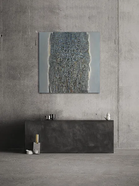 Image of Morning 2 by Liudmyla Davydenko, size: 100x100, made of oil/canvas, Painting medium, part of the Rhizome series, priced at $1500 Photo 2 of 2.