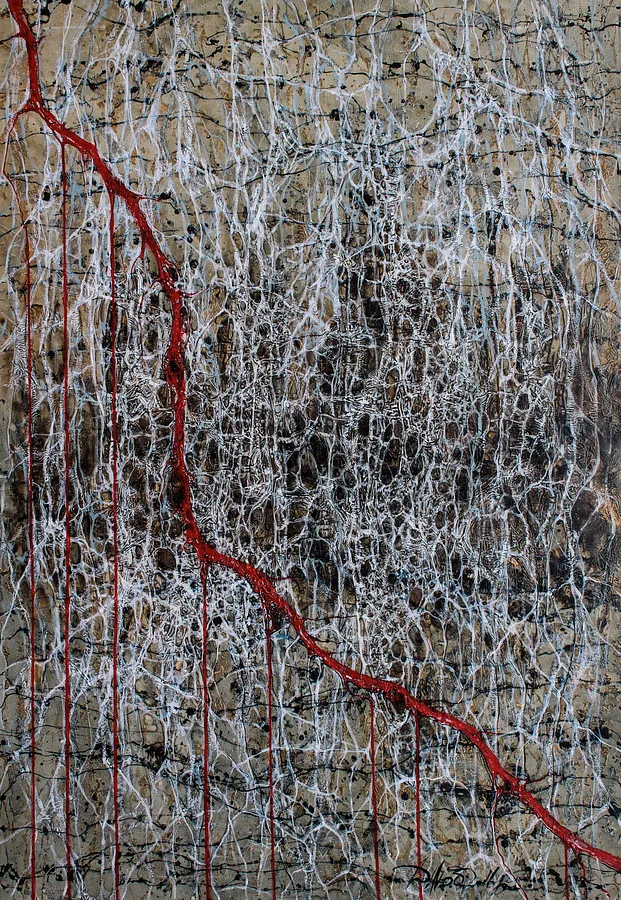 Image of Лава by Liudmyla Davydenko, size: 95х130, made of oil/canvas, Painting medium, part of the Rhizome series, priced at $2500 Photo 1 of 2.