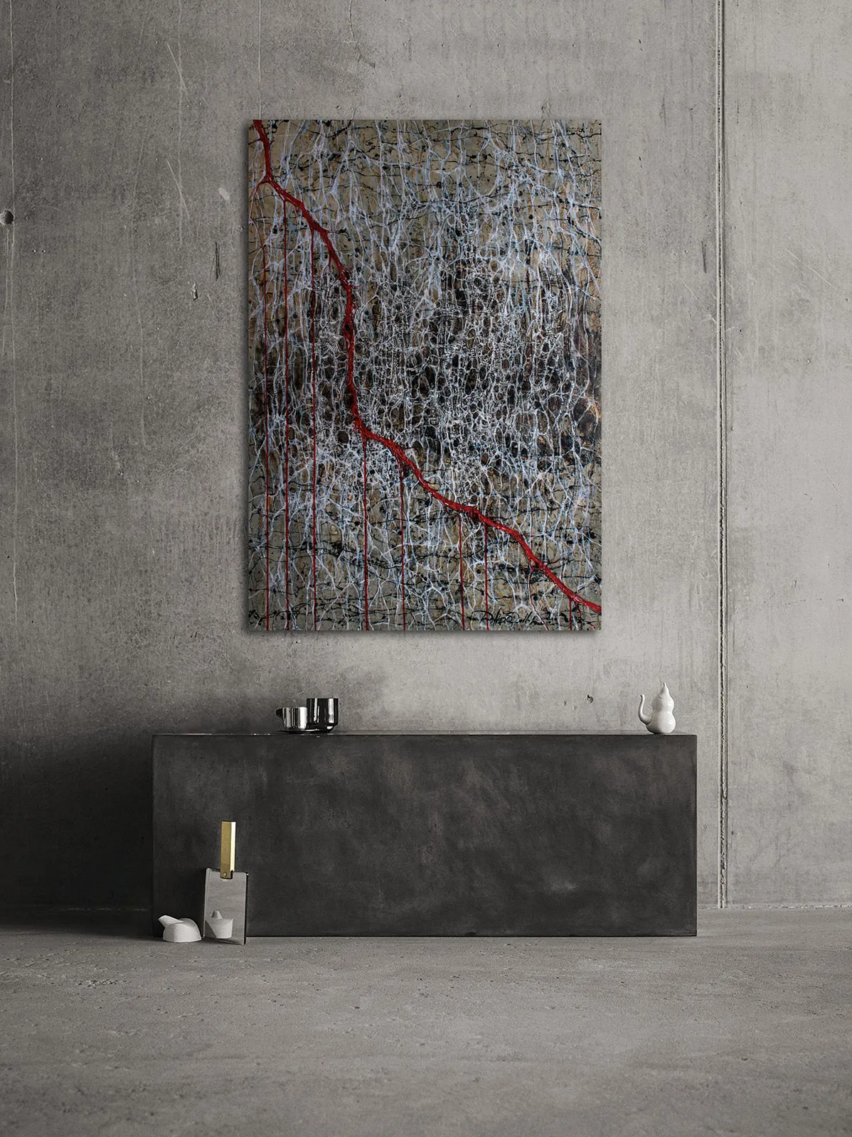 Image of Lava by Liudmyla Davydenko, size: 95х130, made of oil/canvas, Painting medium, part of the Rhizome series, priced at €2500 Photo 2 of 2.