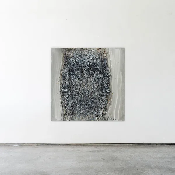Image of Do not heard by Liudmyla Davydenko, size: 140х140, made of oil/canvas, Painting medium, part of the Holova/Head series, priced at $2500 Photo 2 of 2.