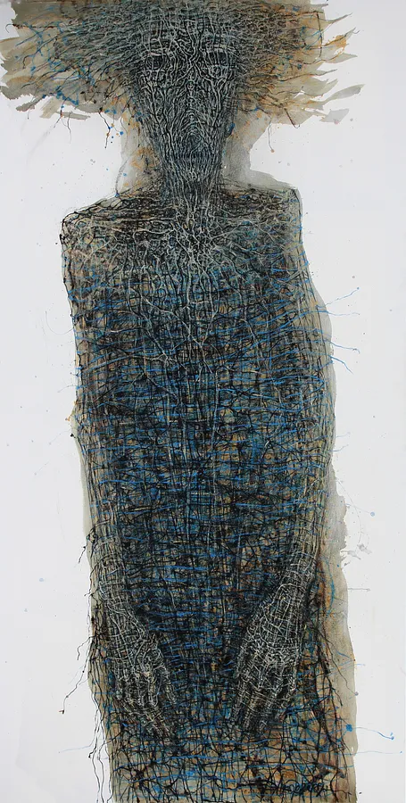 Image of Wickered and tangled by Liudmyla Davydenko, size: 100х200, made of oil/canvas, Painting medium, part of the Holova/Head series, priced at $3500 Photo 1 of 2.