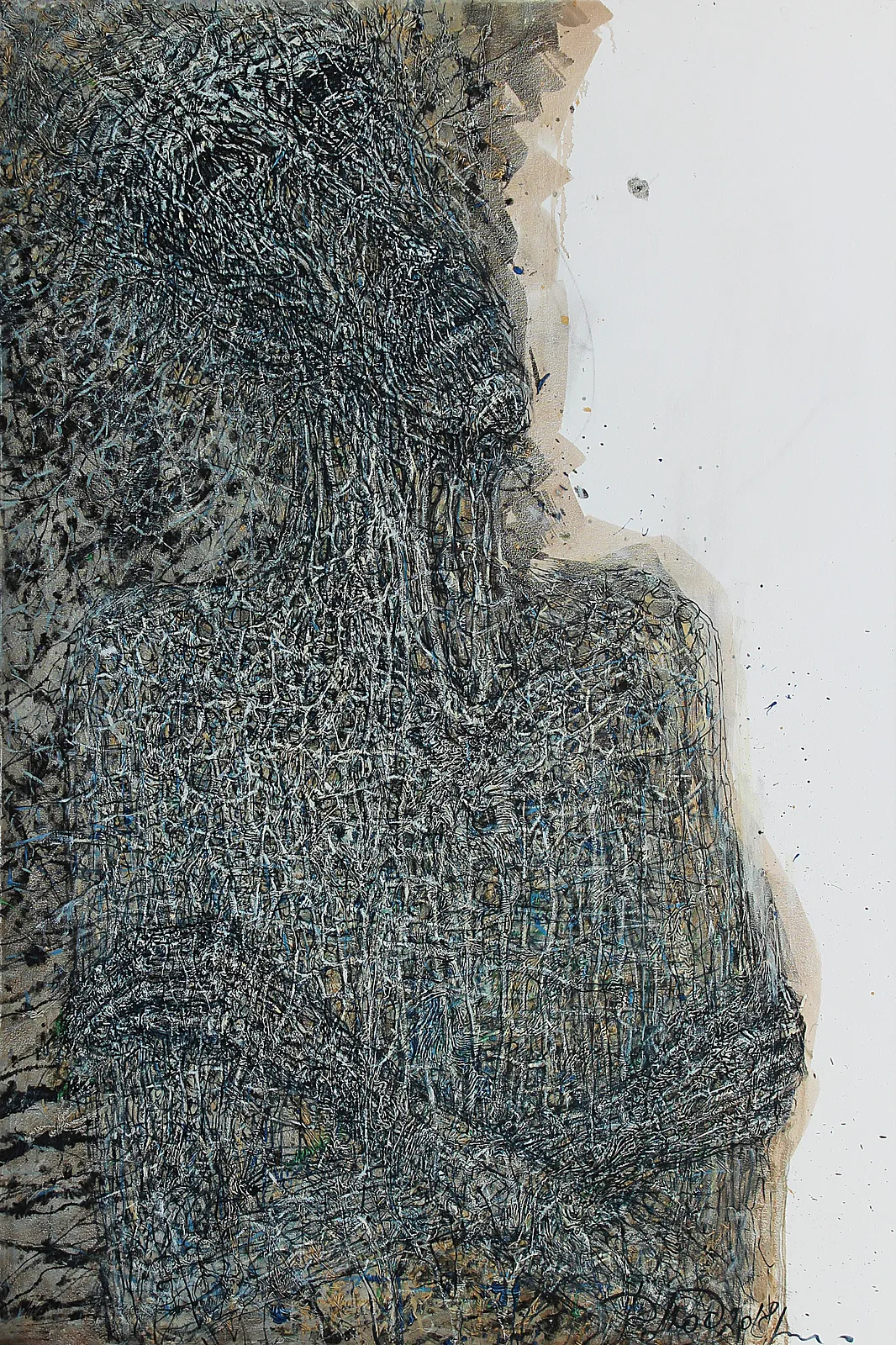 Image of Imagine by Liudmyla Davydenko, size: 100х150, made of oil/canvas, Painting medium, part of the Isolines series, priced at €2500 Photo 1 of 2.