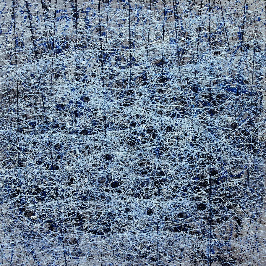 Image of Waves 2 by Liudmyla Davydenko, size: 140х140, made of oil/canvas, Painting medium, part of the Rhizome series, priced at $2500 Photo 1 of 2.
