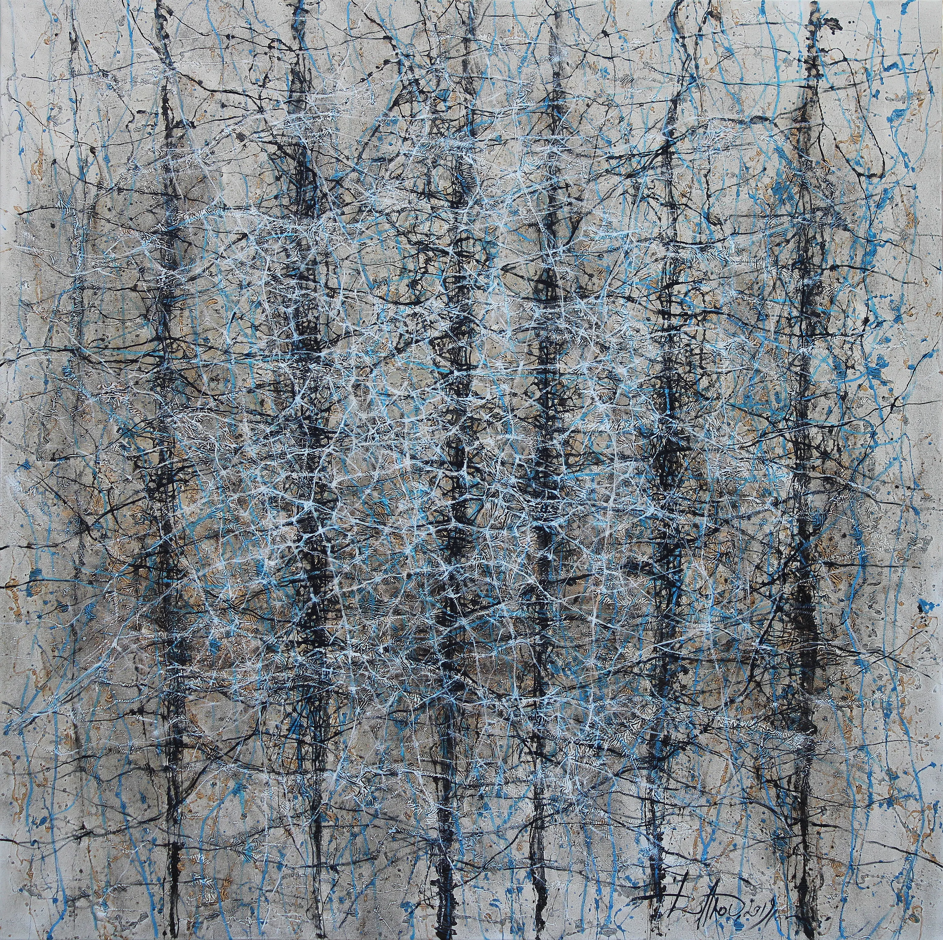 Image of Ізоплети 2 by Liudmyla Davydenko, size: 140х140, made of oil/canvas, Painting medium, part of the Isolines series, priced at $2500