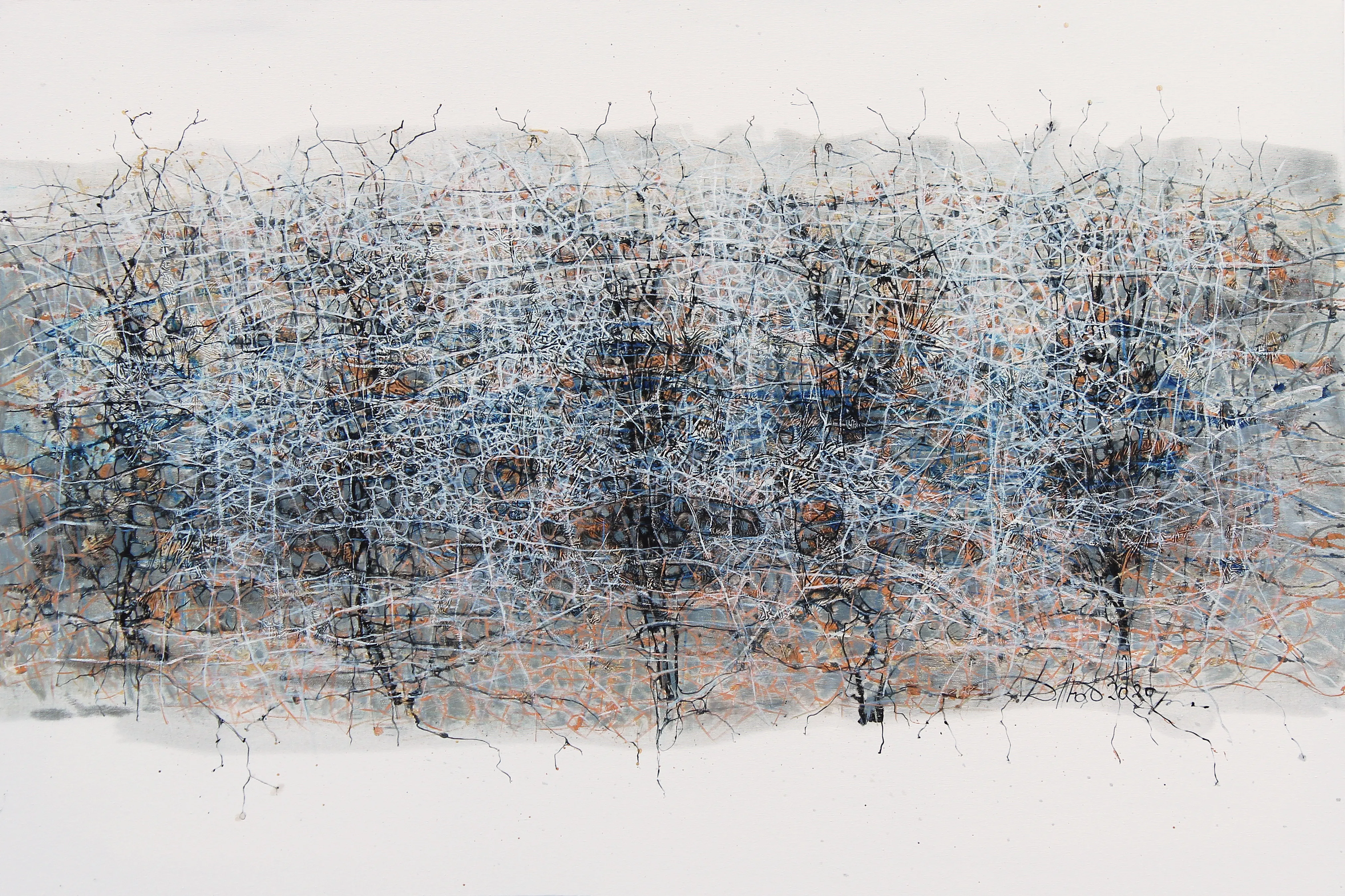 Image of Horizontal 2 by Liudmyla Davydenko, size: 150х100, made of oil/canvas, Painting medium, part of the Isolines series, priced at $2500
