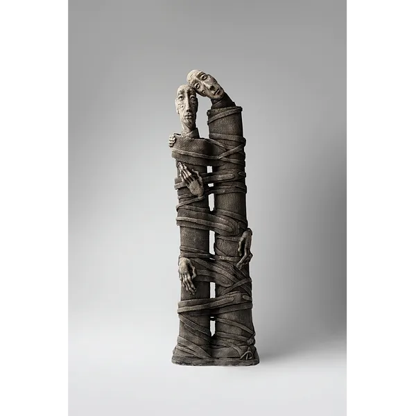Image of One to the one by Liudmyla Davydenko, size: 51x15x7 , made of chamotte, glaze, Sculpture medium, part of the Holova/Head series, priced at $700