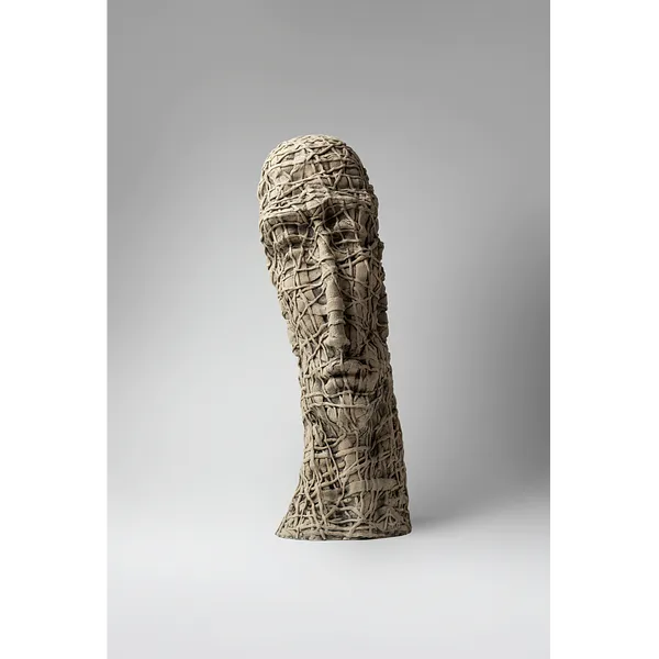 Image of If only by Liudmyla Davydenko, size: 46х15х16, made of chamotte, glaze, Sculpture medium, part of the Holova/Head series, priced at €1000