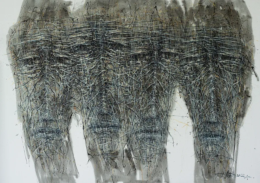 Image of Unity 2 by Liudmyla Davydenko, size: 200х140, made of oil/canvas, Painting medium, part of the Holova/Head series, priced at $4000 Photo 1 of 2.