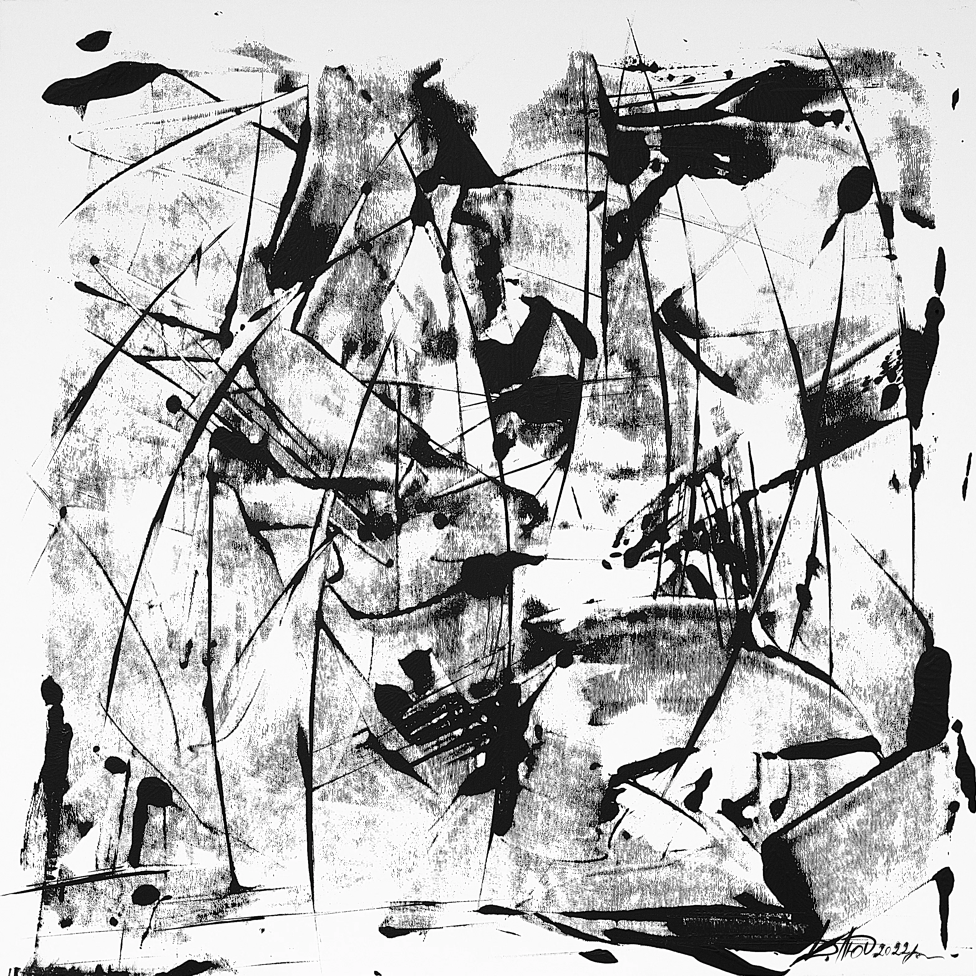Image of Outline 1 by Liudmyla Davydenko, size: 100x100, made of chamotte, glaze, Painting medium, part of the Synergetics series, priced at €1500 Photo 1 of 2.