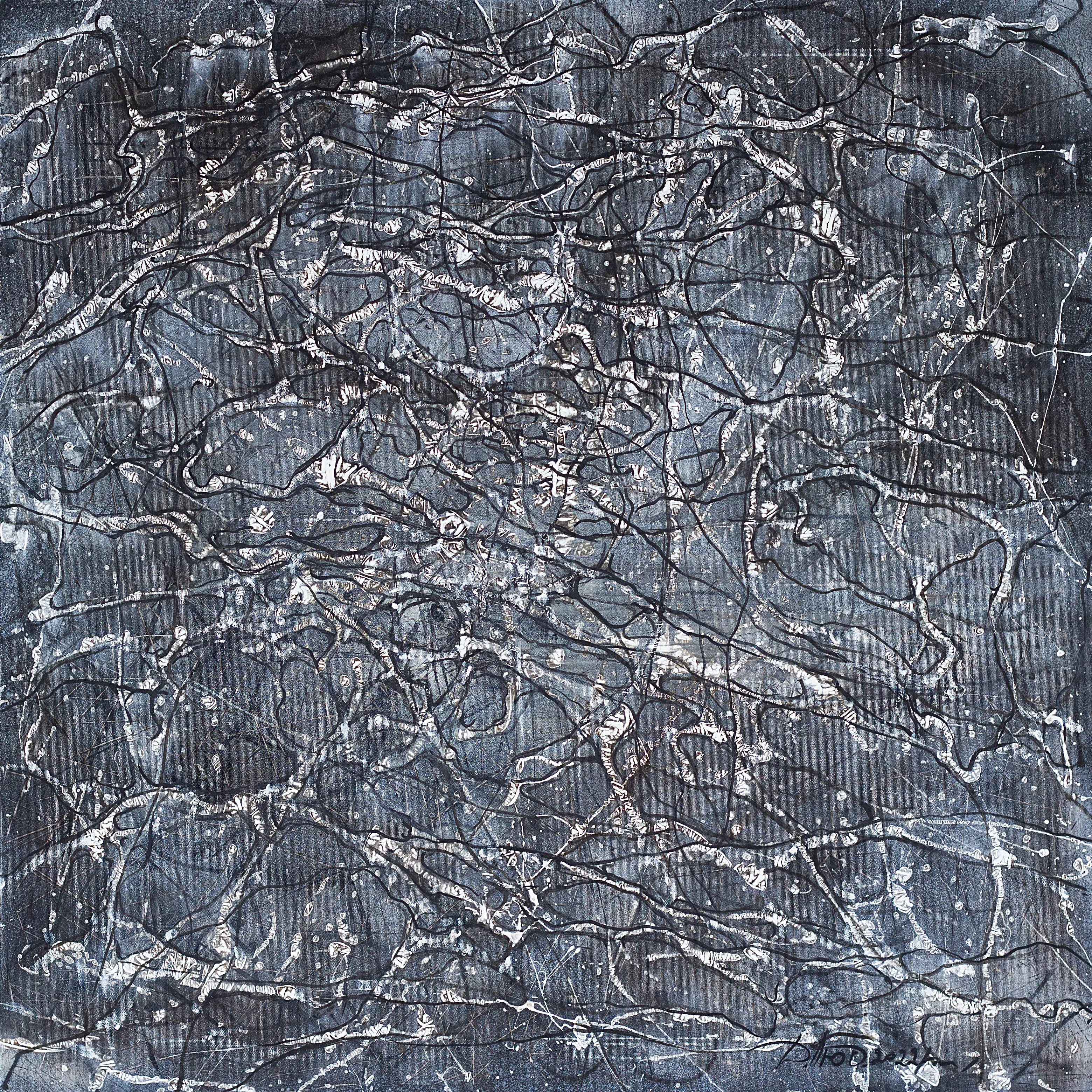 Image of Outline 2 by Liudmyla Davydenko, size: 100x100, made of chamotte, glaze, Painting medium, part of the Isolines series, priced at €1000