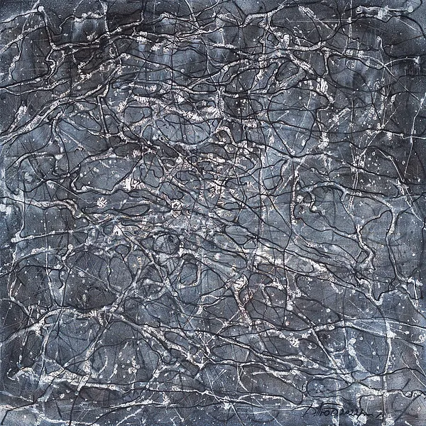 Image of Outline 2 by Liudmyla Davydenko, size: 100x100, made of chamotte, glaze, Painting medium, part of the Isolines series, priced at €1500 Photo 1 of 2.