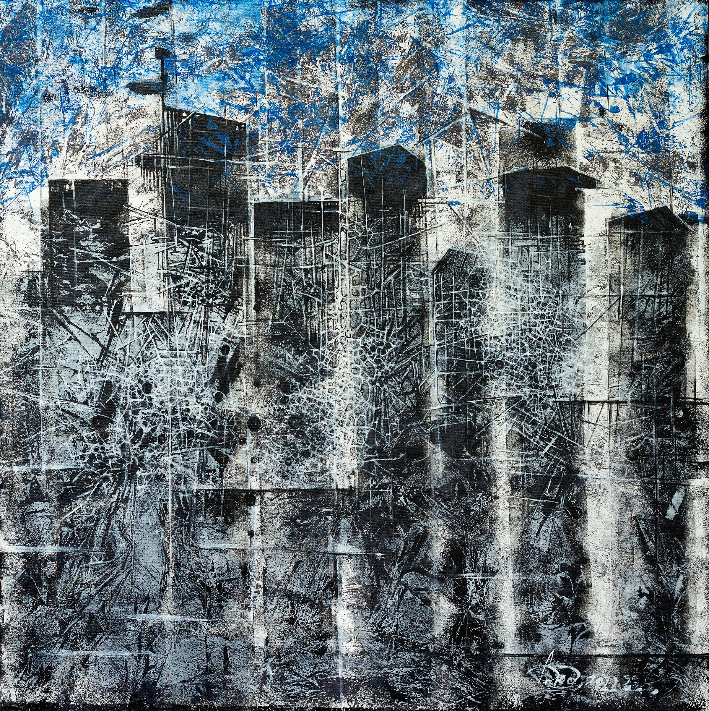 Image of Non-return 2 by Liudmyla Davydenko, size: 100x100, made of oil/canvas, Painting medium, part of the Synergetics series, priced at $1500