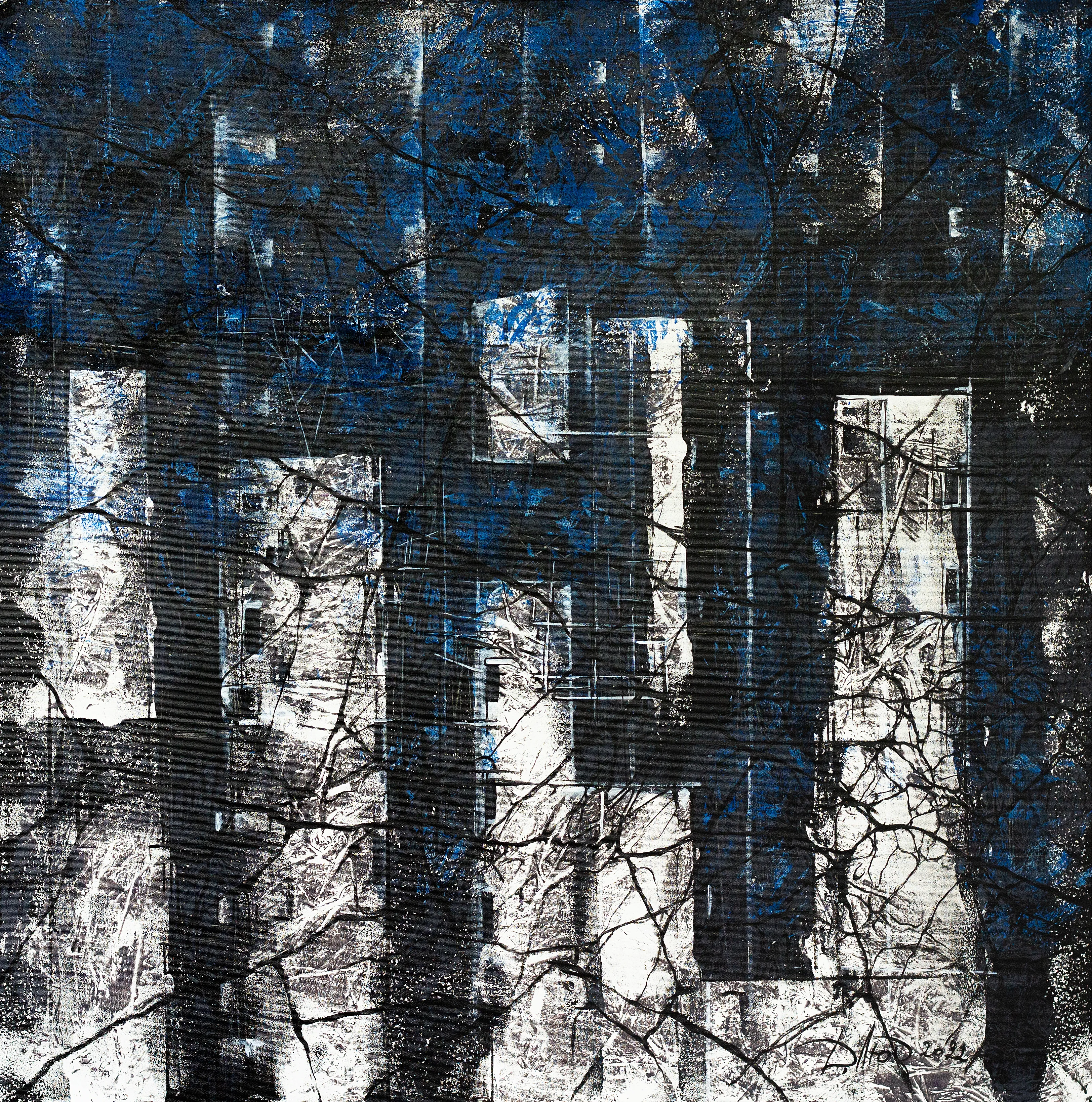 Image of Non-return 1 by Liudmyla Davydenko, size: 100x100, made of oil/canvas, Painting medium, part of the Synergetics series, priced at $1500