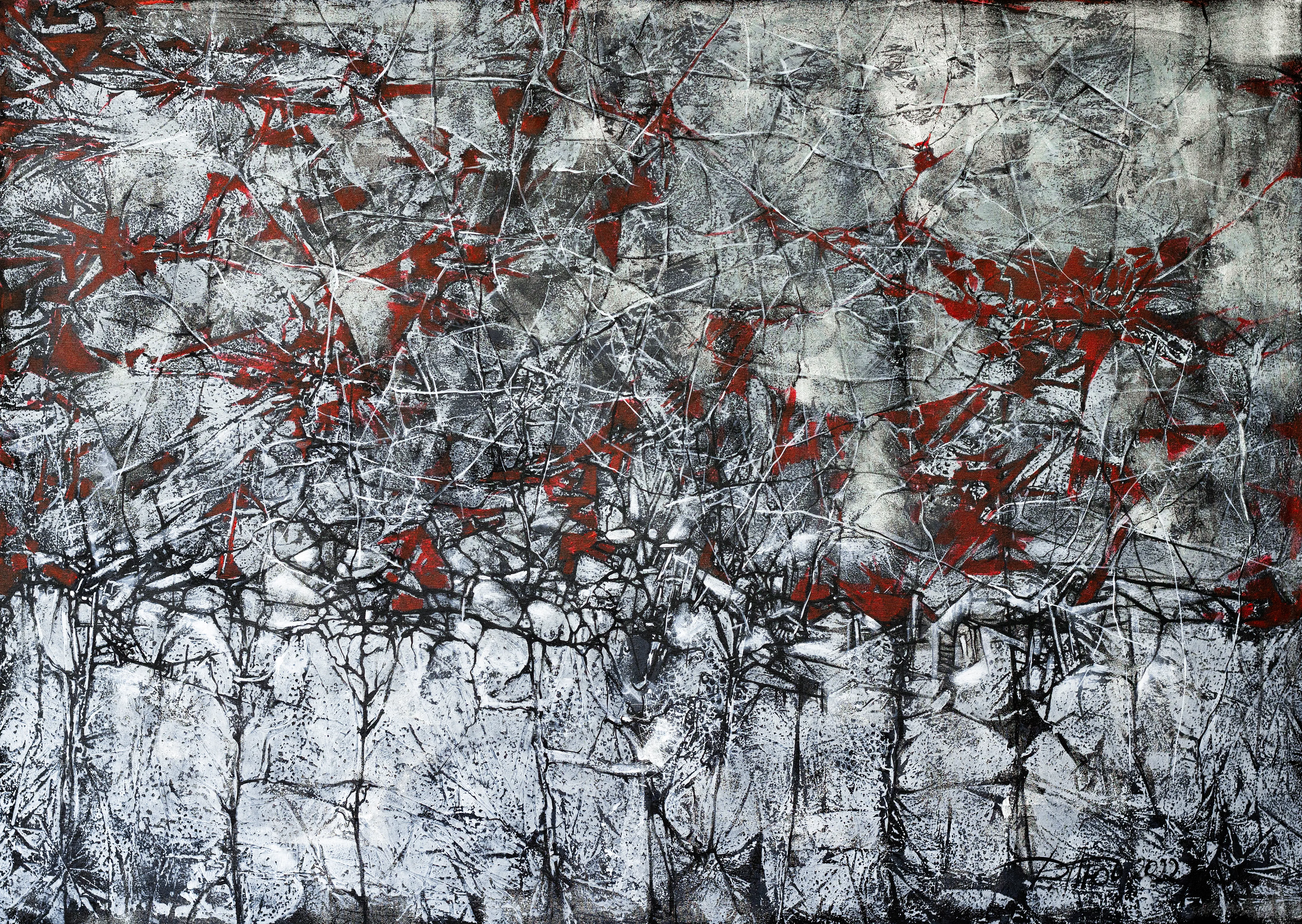 Image of Traces by Liudmyla Davydenko, size: 140x100, made of oil/canvas, Painting medium, part of the Synergetics series, priced at $2500