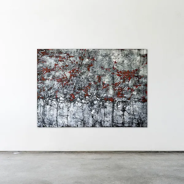 Image of Traces by Liudmyla Davydenko, size: 140x100, made of oil/canvas, Painting medium, part of the Synergetics series, priced at $2500 Photo 2 of 2.