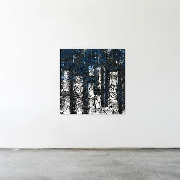 Image of Non-return 1 by Liudmyla Davydenko, size: 100x100, made of oil/canvas, Painting medium, part of the Synergetics series, priced at $1500 Photo 2 of 2.