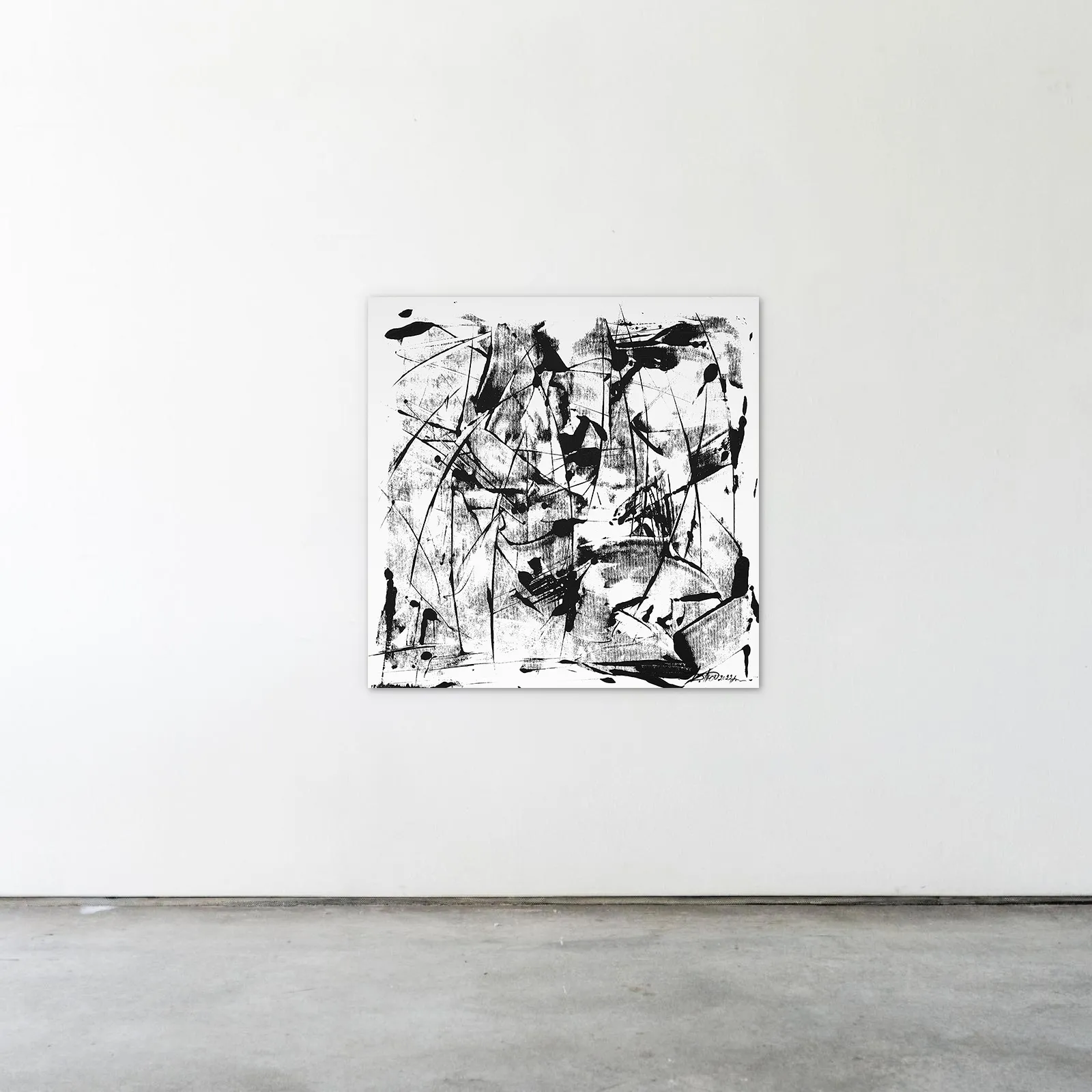 Image of Outline 1 by Liudmyla Davydenko, size: 100x100, made of chamotte, glaze, Painting medium, part of the Synergetics series, priced at €1000 Photo 2 of 2.